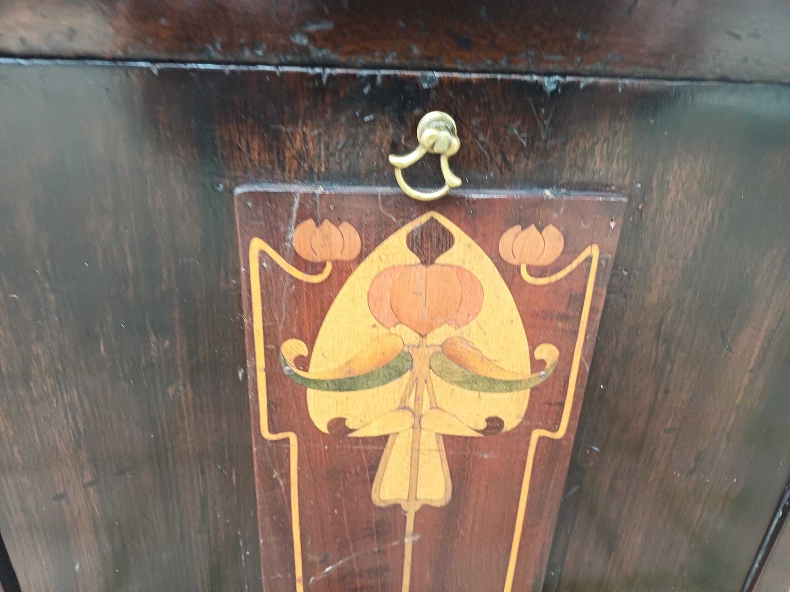 photo for sale Top Quality Antique Arts & Crafts Mahogany Inlaid Coal Scuttle Vintage Mackintosh Style Art Nouveau C1900