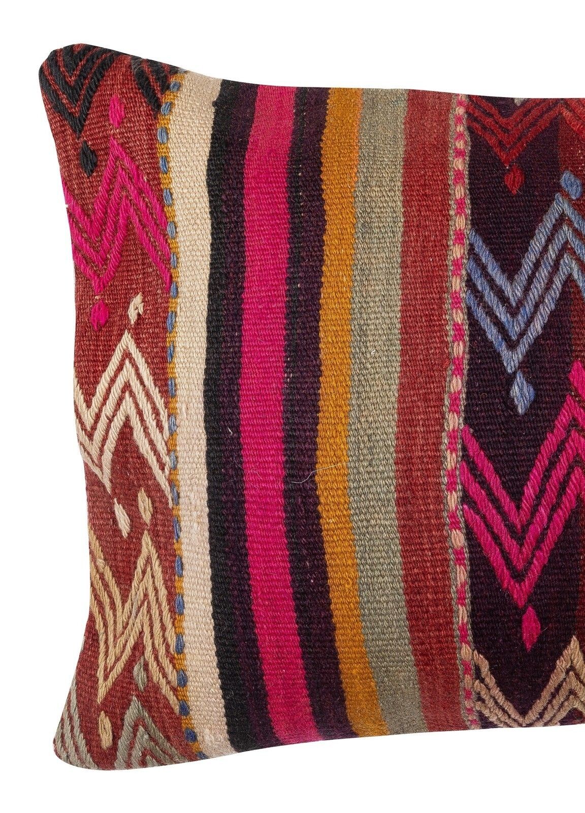 16"X24" Hand Woven Kilim Cushion Cover. Traditional Accent Pillow. Pillowcase photo furniture