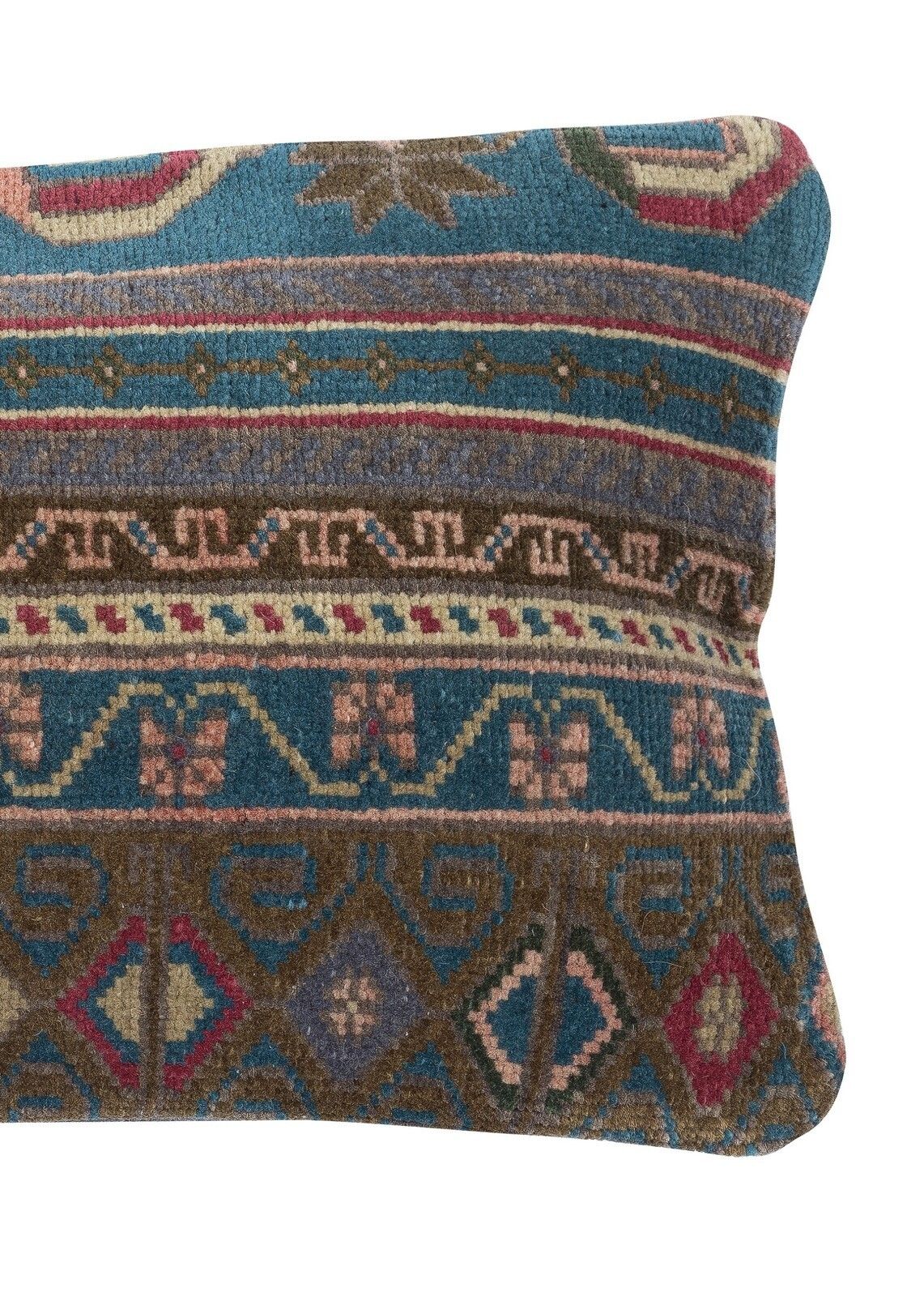 13"X20" Handmade Turkish Wool Rug Cushion Cover. Vintage Toss Pillow Cover photo for sale
