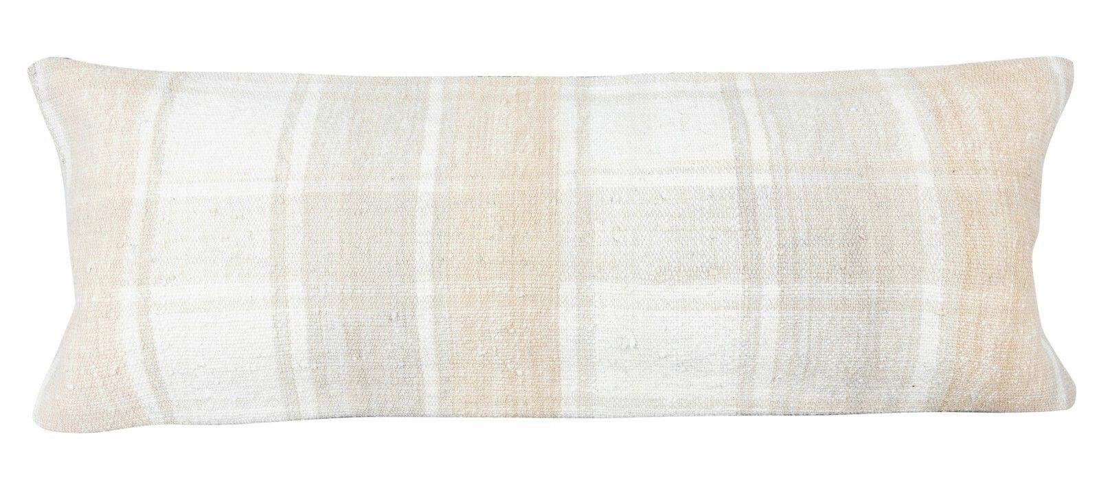 12"X35" Natural Hemp Cushion Cover. Kilim Pillow. Handwoven Lumbar Pillow Cover