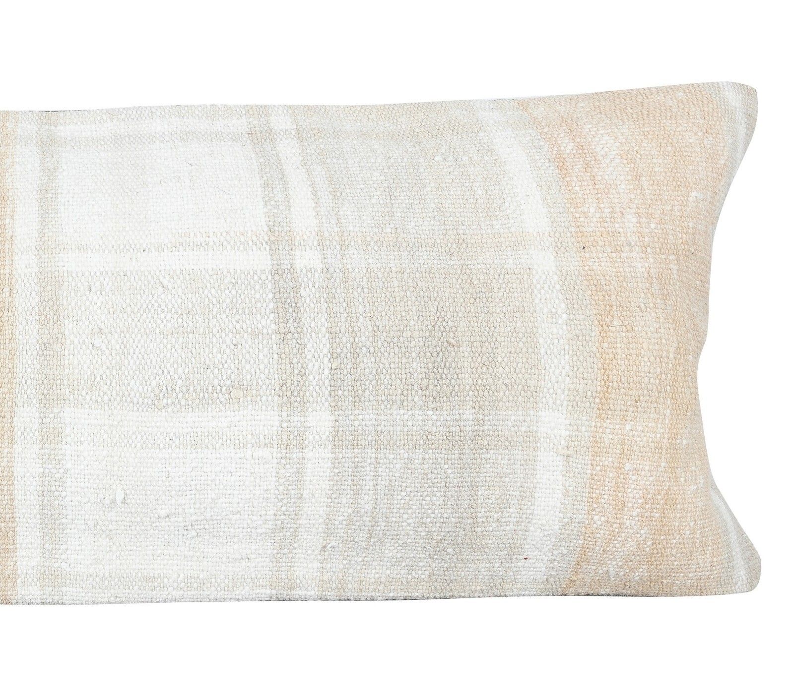 12"X35" Natural Hemp Cushion Cover. Kilim Pillow. Handwoven Lumbar Pillow Cover photo for sale