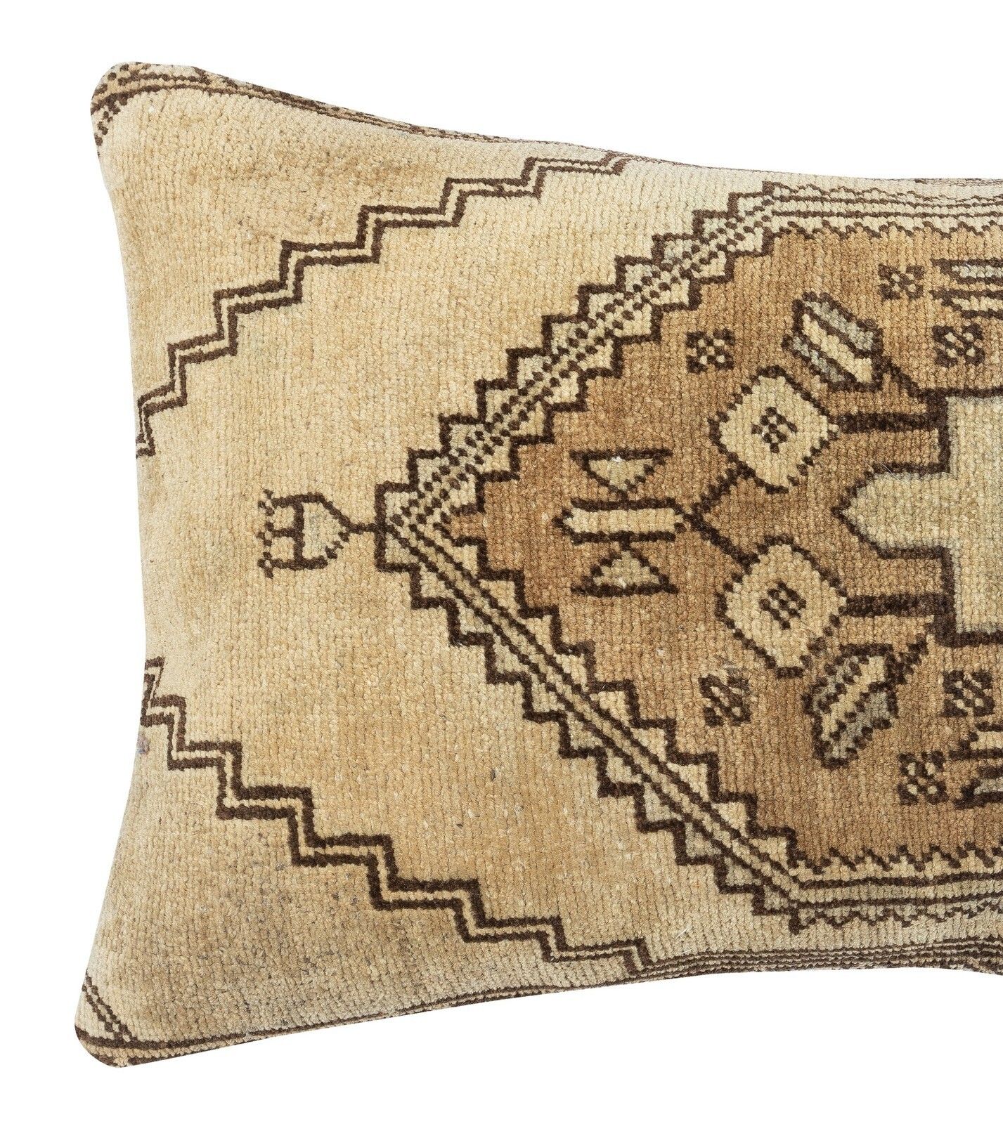16"X28" Vintage Handmade Turkish Wool Rug Cushion Cover. Lumbar Pillow Cover photo furniture