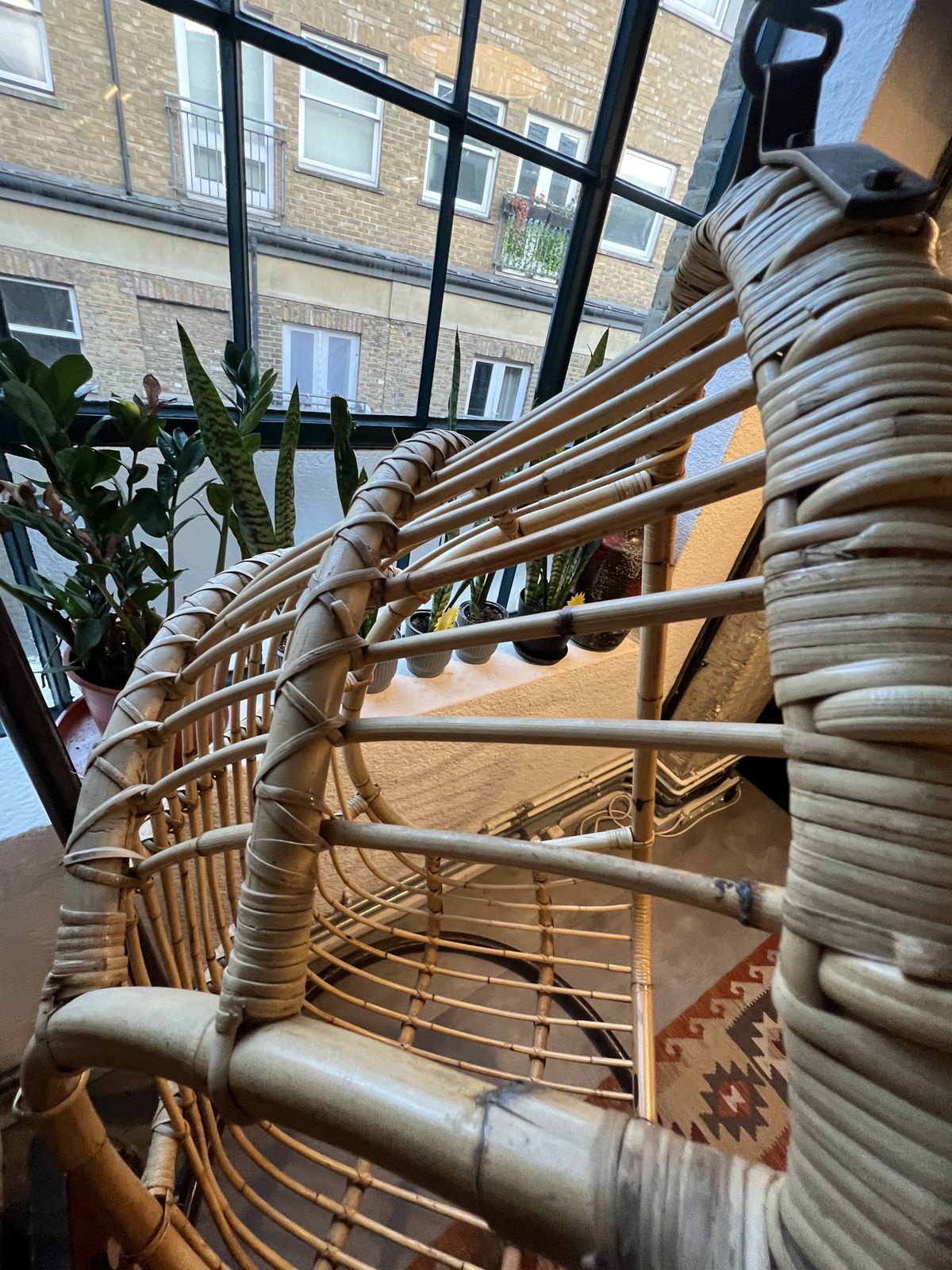 photo furniture 1960/70s Rattan/Bamboo Hanging Egg Chair