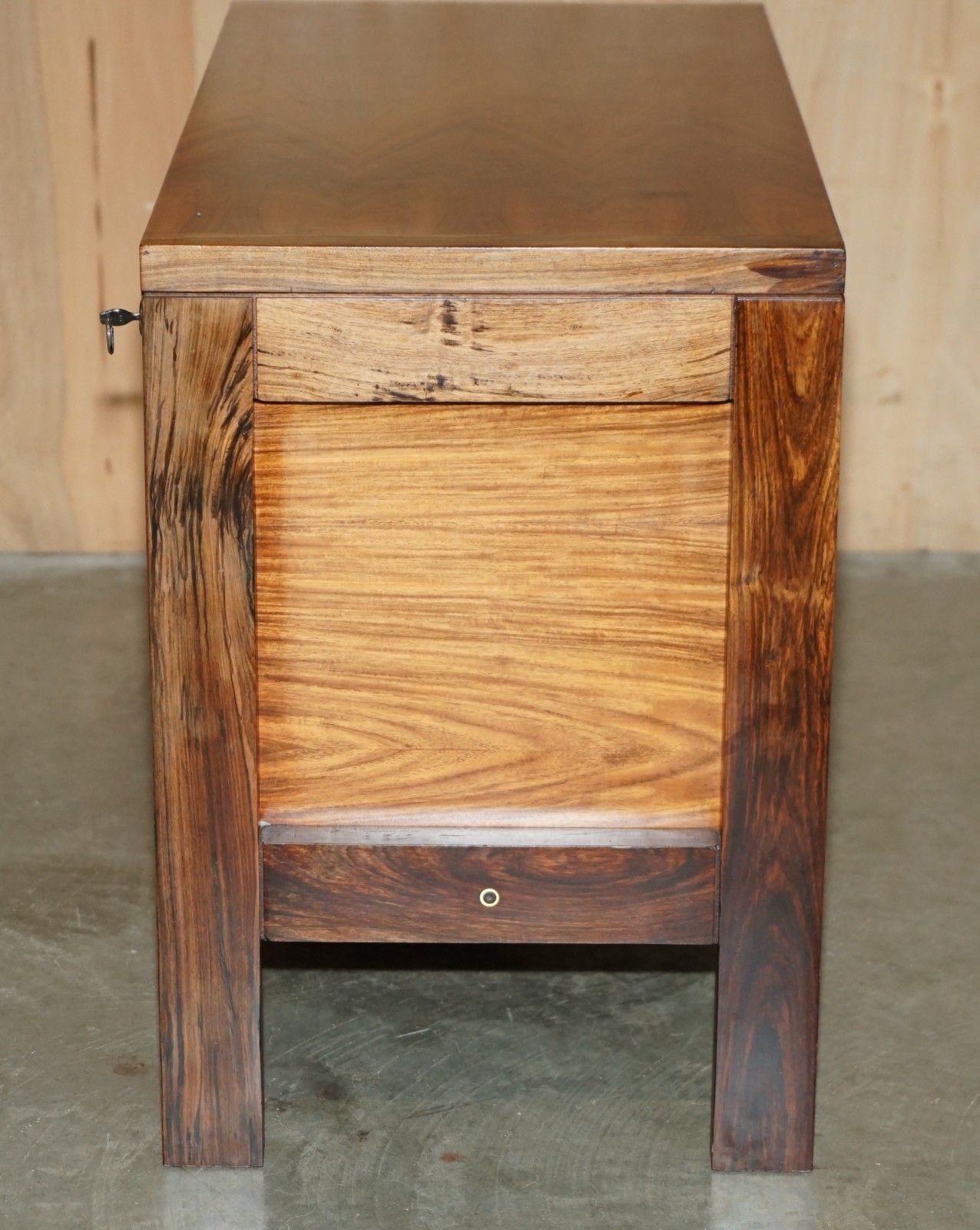 photo vinterior Stunning Pair Of Mid Century Modern Brazillian Wood Danish Cabinets Or Cupboards