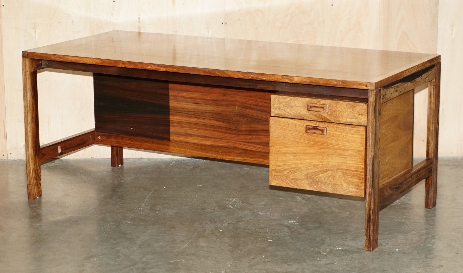 Unique Mid Century Modern Brazilian Office Desk Part Of Large Suite photo furniture