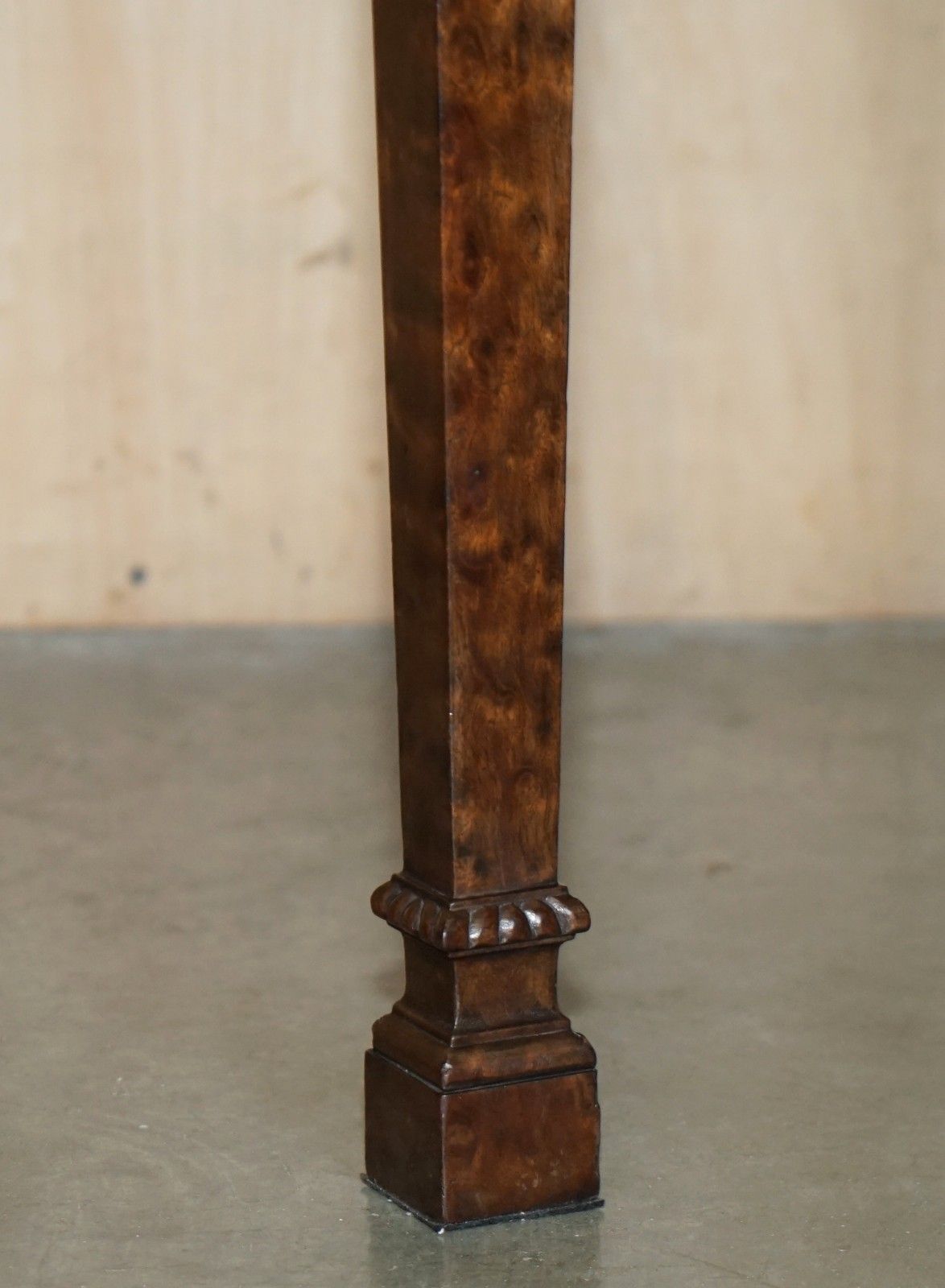 photo for sale Pair Of 19th Century Mahogany Adams Demi Lune Wabi Sabi Marble Console Tables