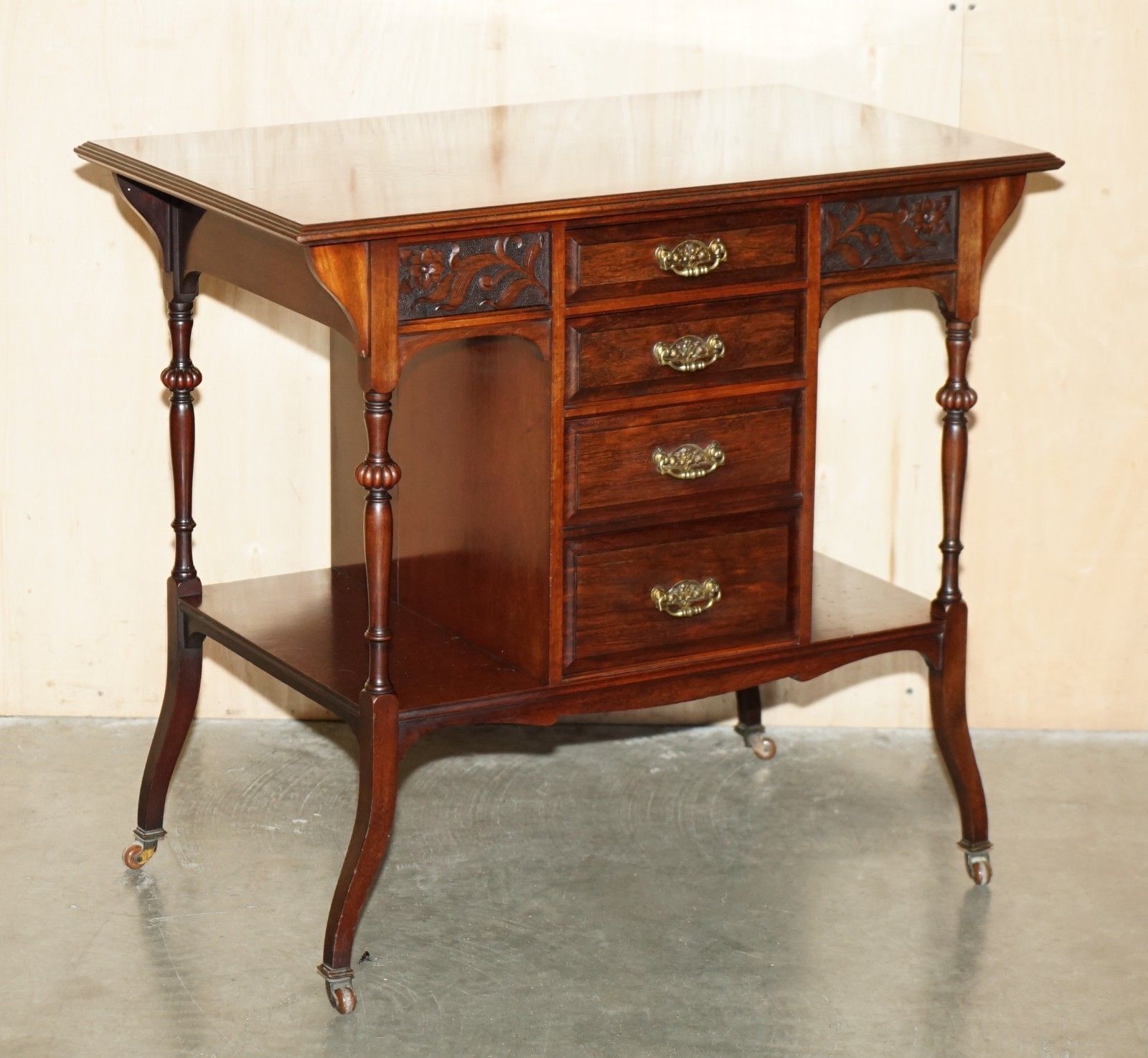 Lovely Antique Victorian Shapland And Petter Display Console Table With Drawers photo furniture