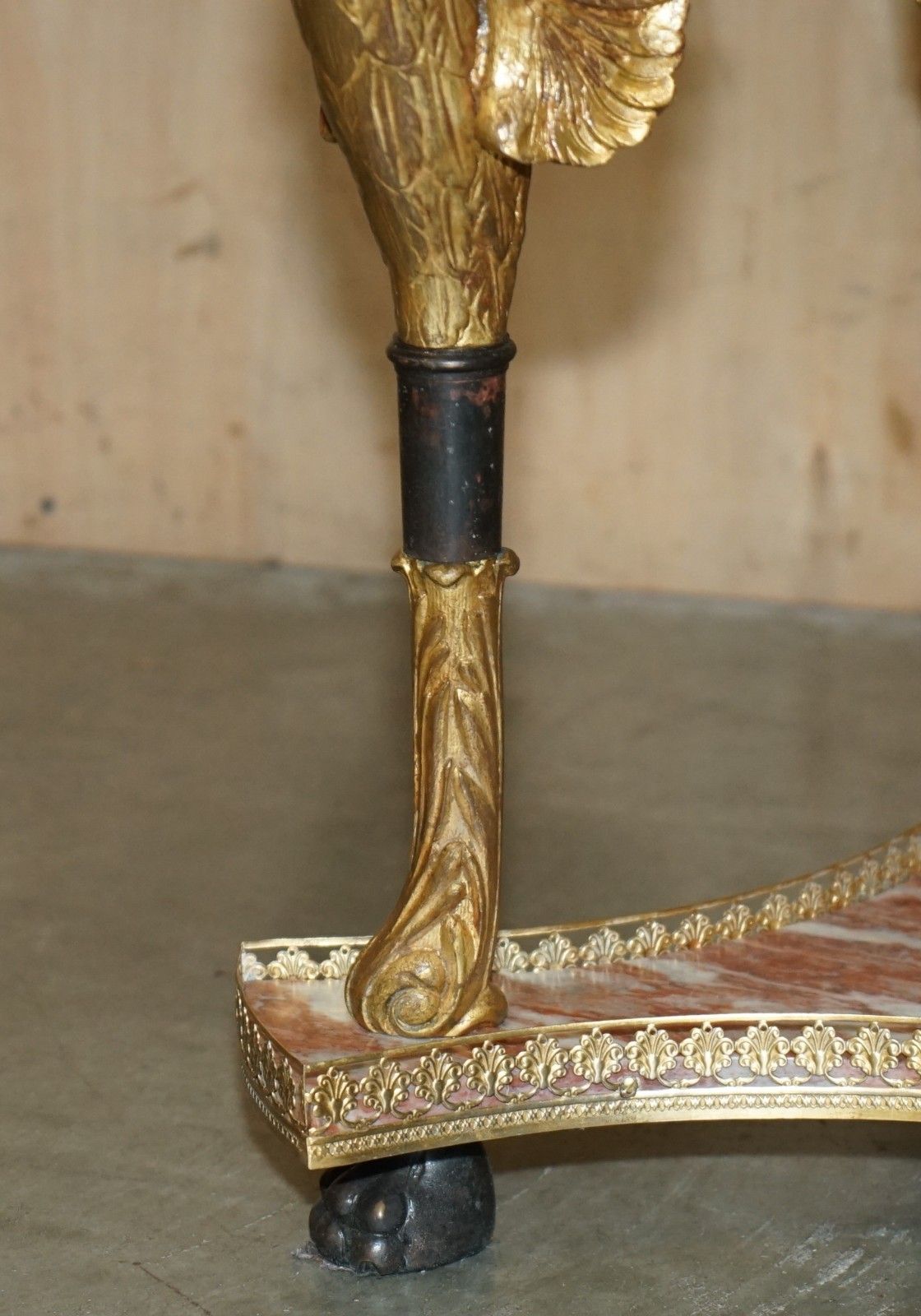 photo furniture Important Pair Of Antique French Empire Brass Bronze & Marble Gueridon Tables