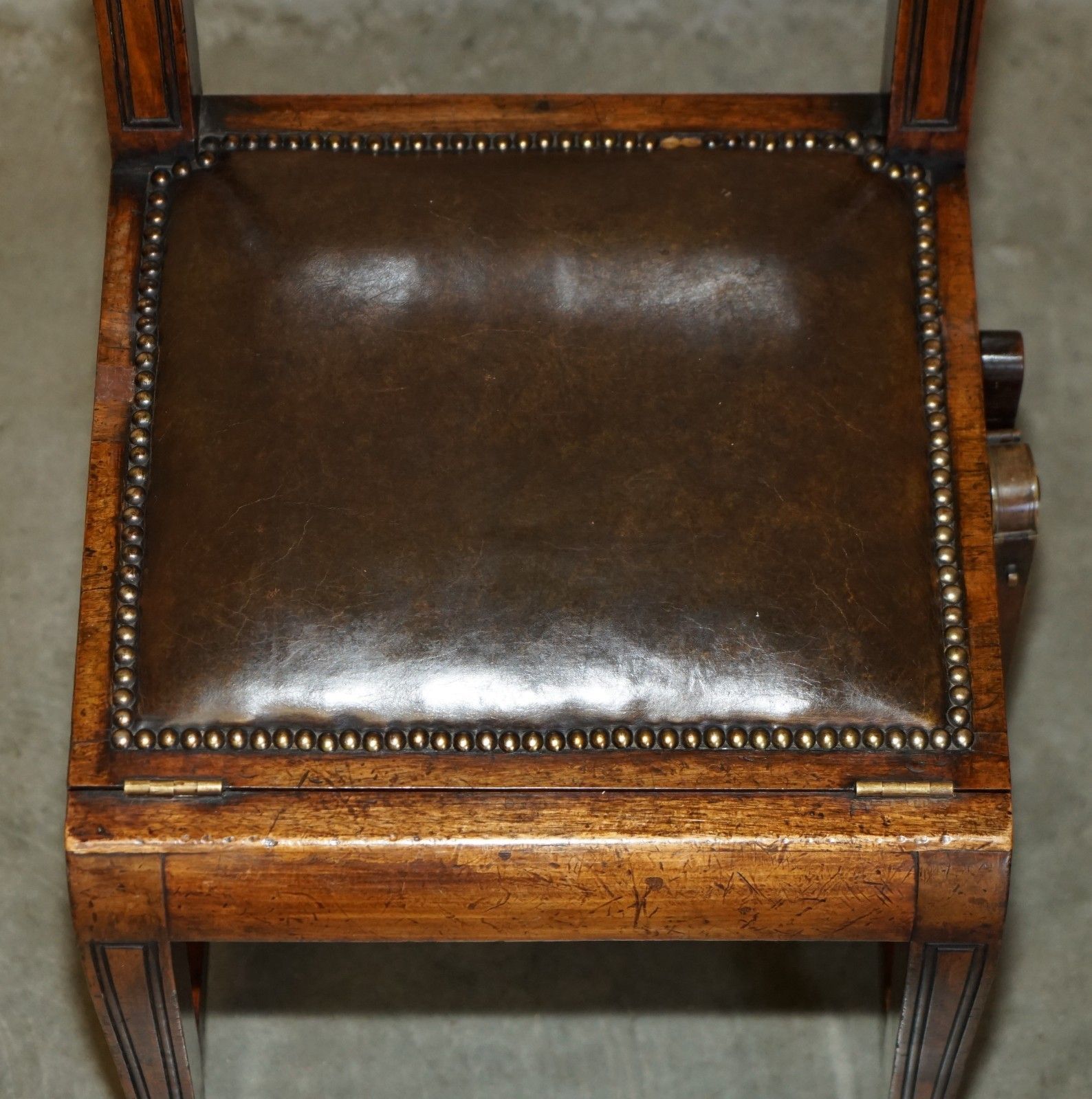 Victorian Circa 1880 Mahogany, Leather & Brass Metamorphic Chair Library Steps photo vinterior