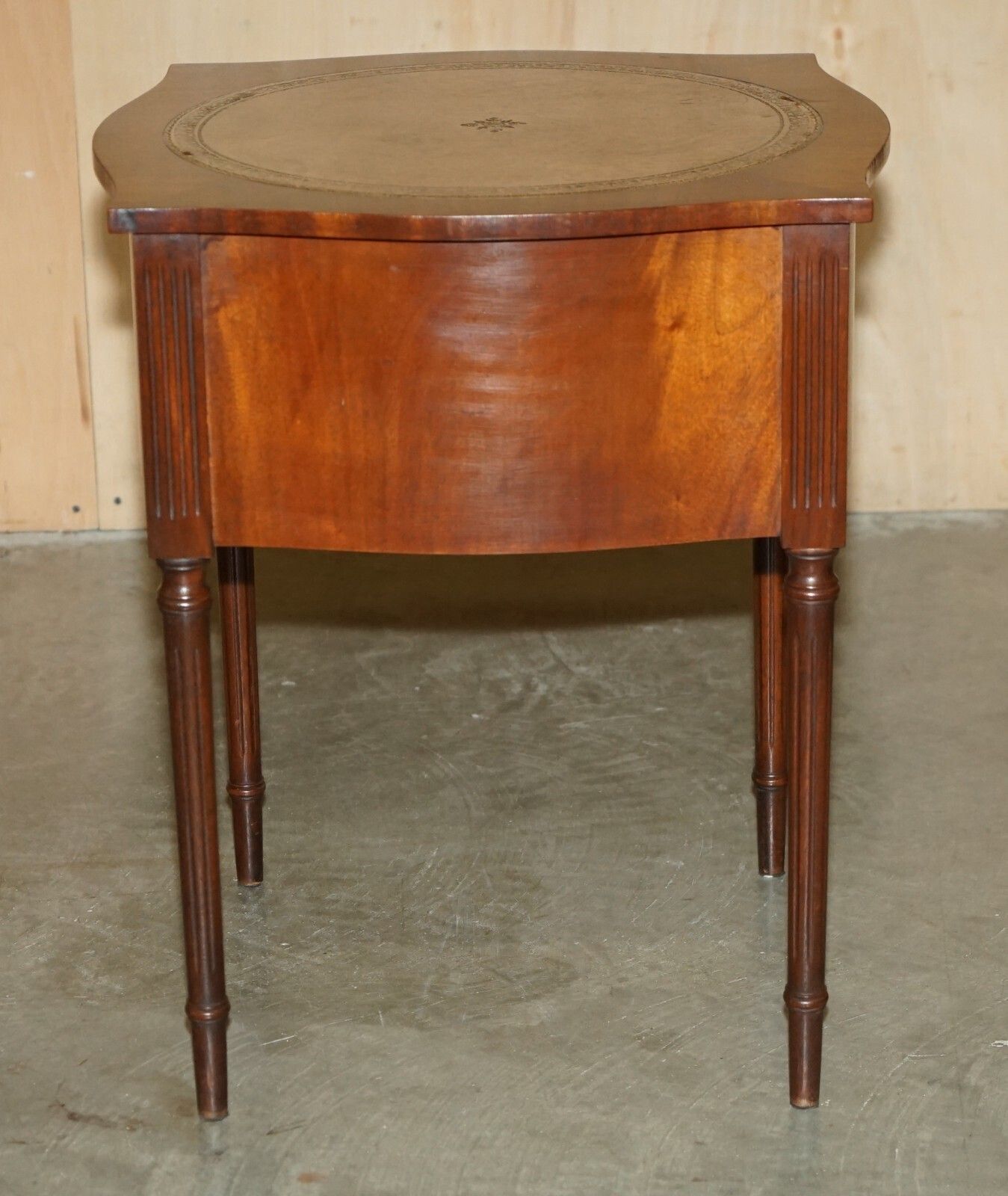 photo for sale Pair Of Mid Century Bevan Funnell Mahogany & Leather Side End Bedside Tables