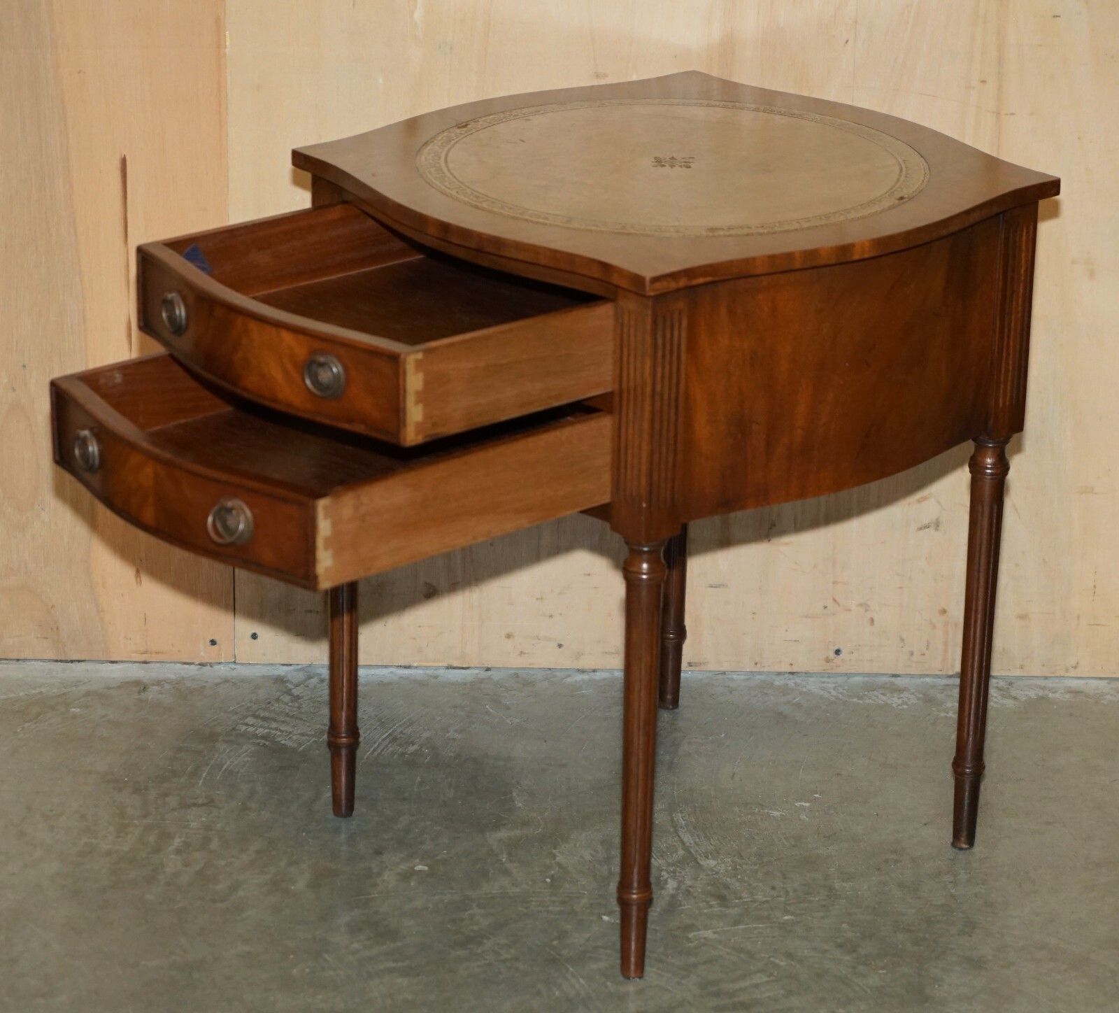 Furniture Pair Of Mid Century Bevan Funnell Mahogany & Leather Side End Bedside Tables photo