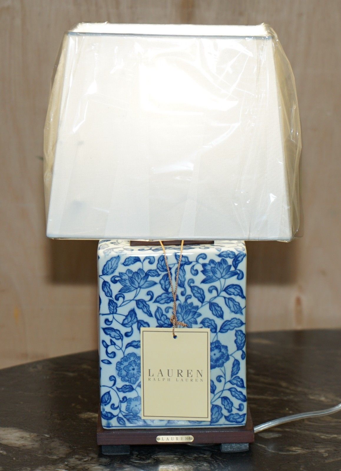 1 Of 2 Brand New Ralph Lauren Porcelain Cobalt Vineyard Table Lamps photo for sale