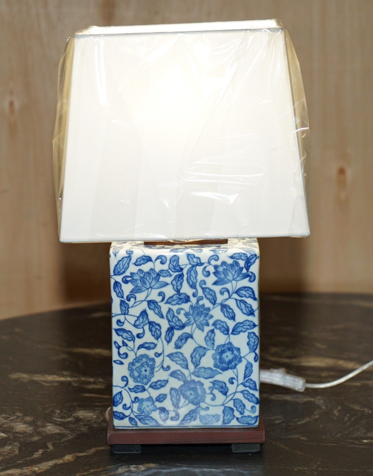1 Of 2 Brand New Ralph Lauren Porcelain Cobalt Vineyard Table Lamps photo vintage