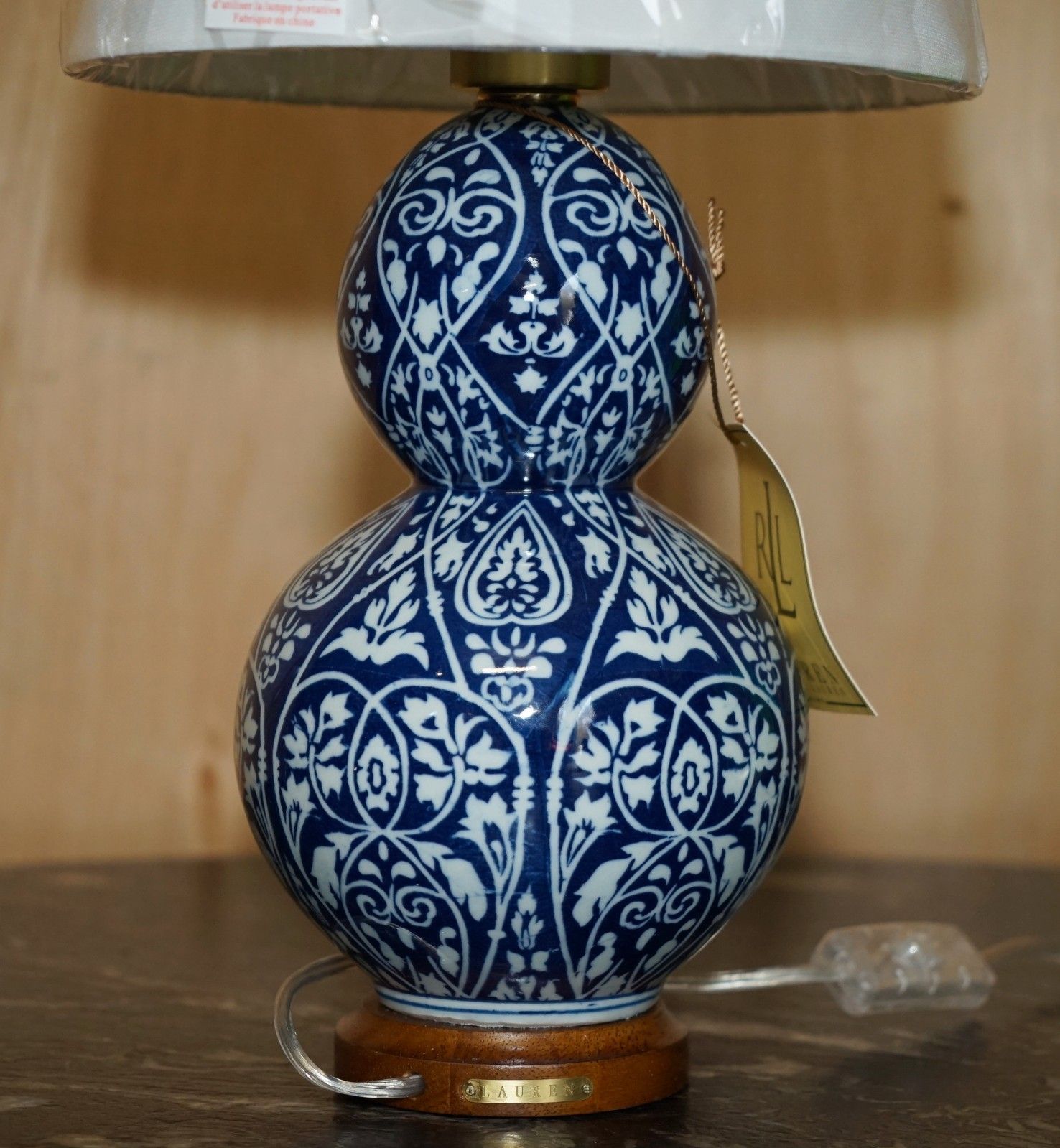 1 Of 4 Brand New In The Box Ralph Lauren Batik Porcelain Cobalt Blue Table Lamps photo vintage