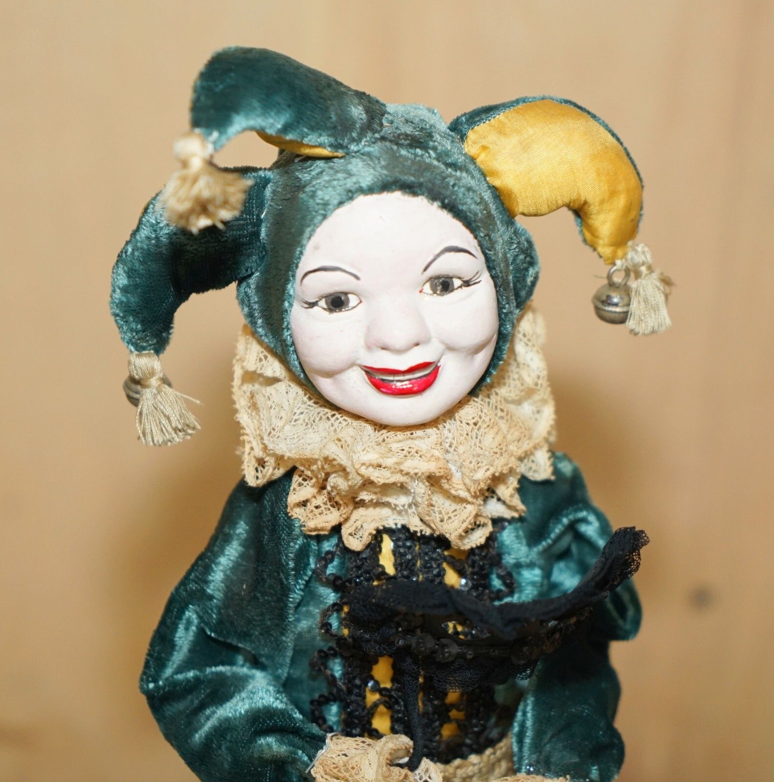 Antique French Hand Made Musical Automaton Jester Clown That Plays Music & Moves photo Home Decor