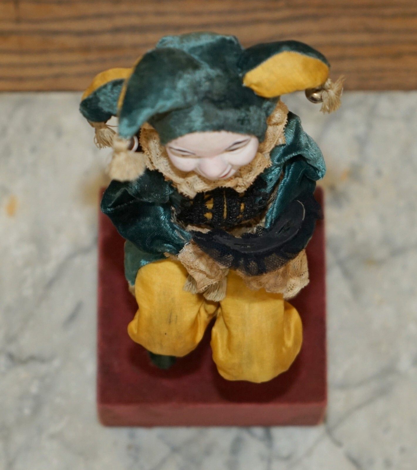 photo furniture Antique French Hand Made Musical Automaton Jester Clown That Plays Music & Moves