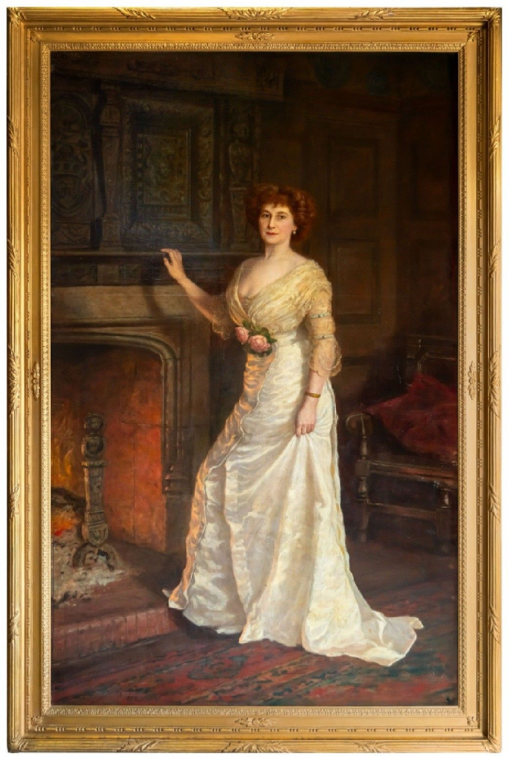 Pair Of 7'9 Feet Tall Henry Jamyn Brooks Paintings Sir James & Lady Flannery photo vinterior