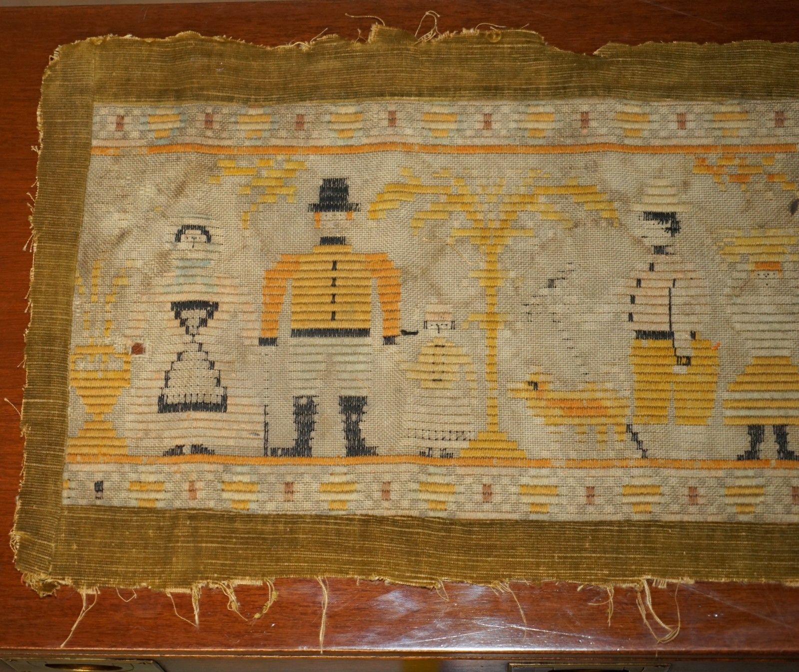 Antique 19th Century North American Colonial Tapestry With Vibrant Colours photo buy