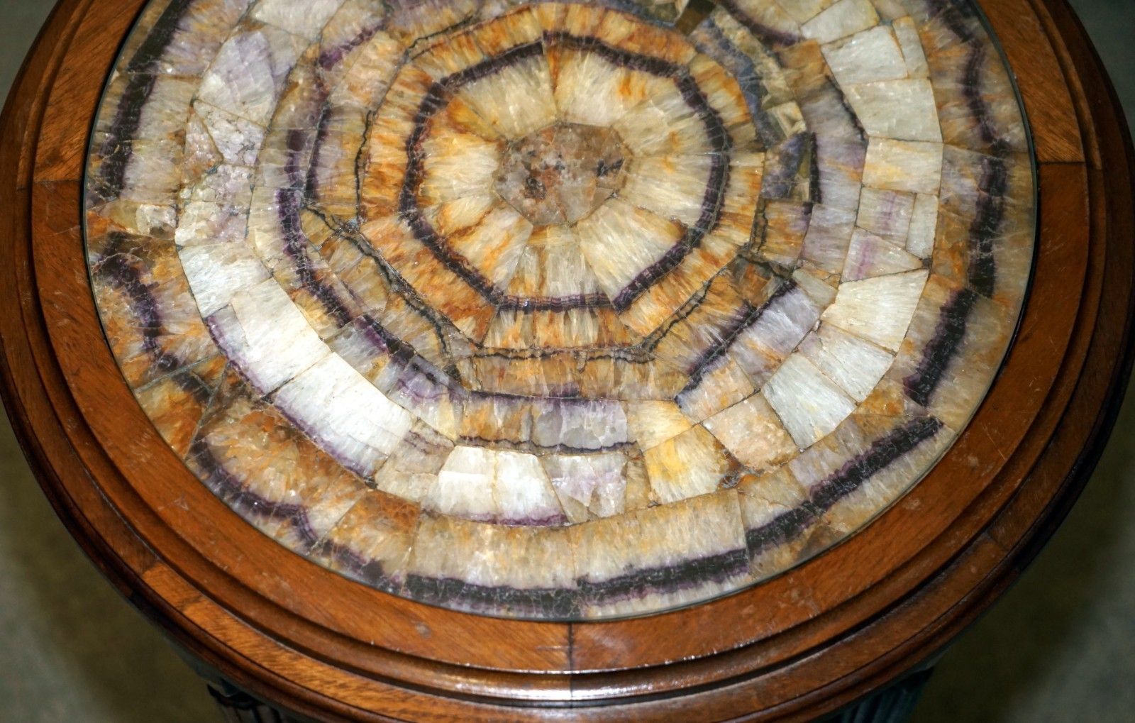 photo for sale Important Exquisite Antique Victorian Blue John Plateaus Side End Table