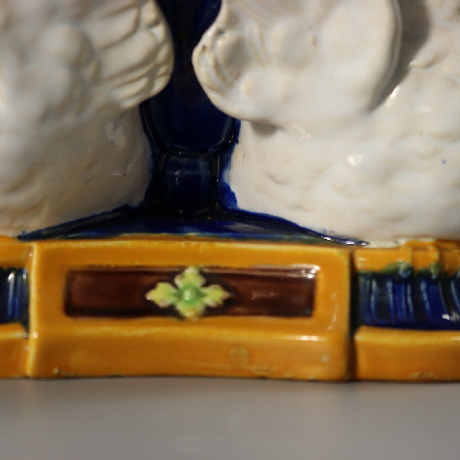 Minton Majolica Fantail Pigeon Vase photo vintage