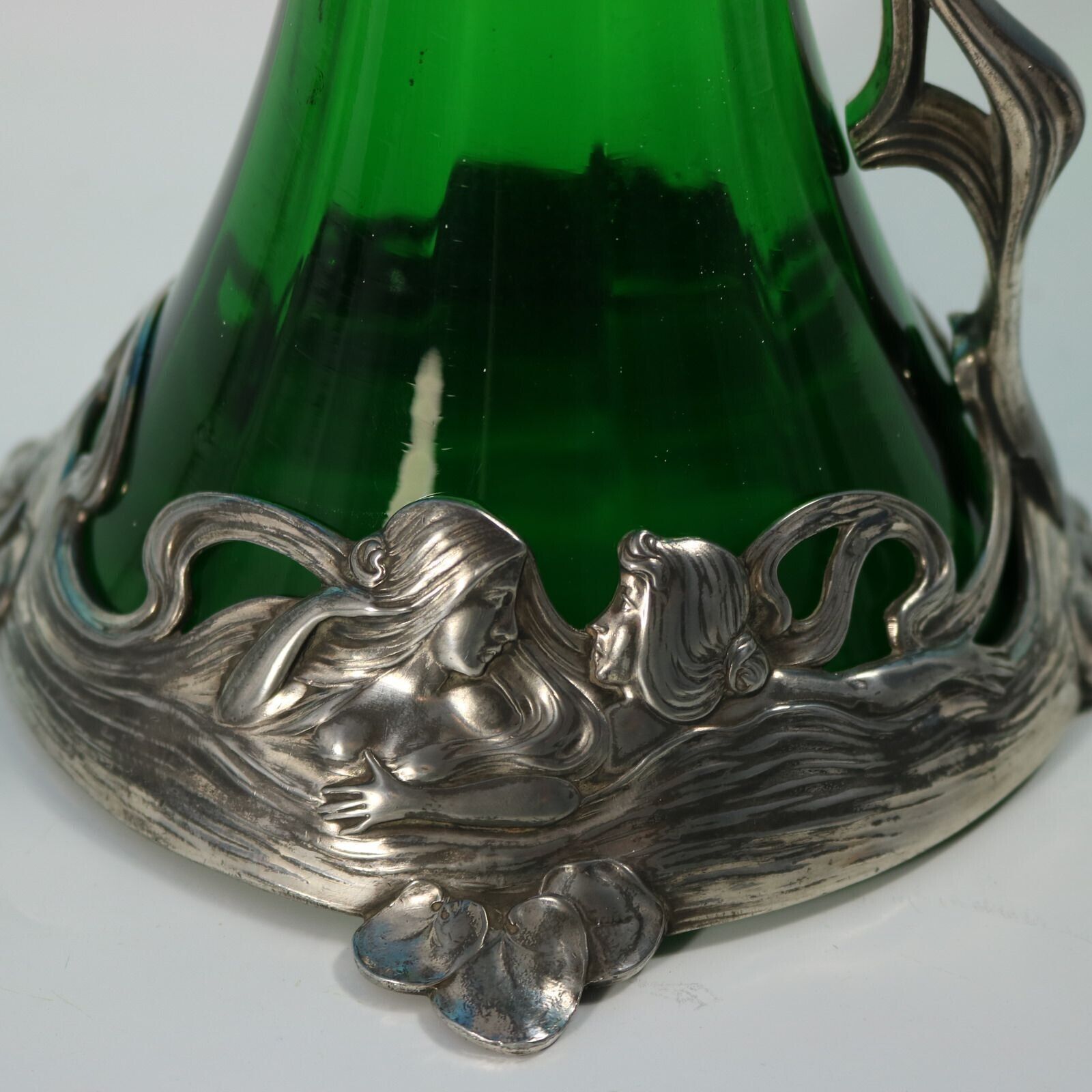 Art Nouveau Wmf Claret Jug And Stopper With Green Glass Liner photo buy