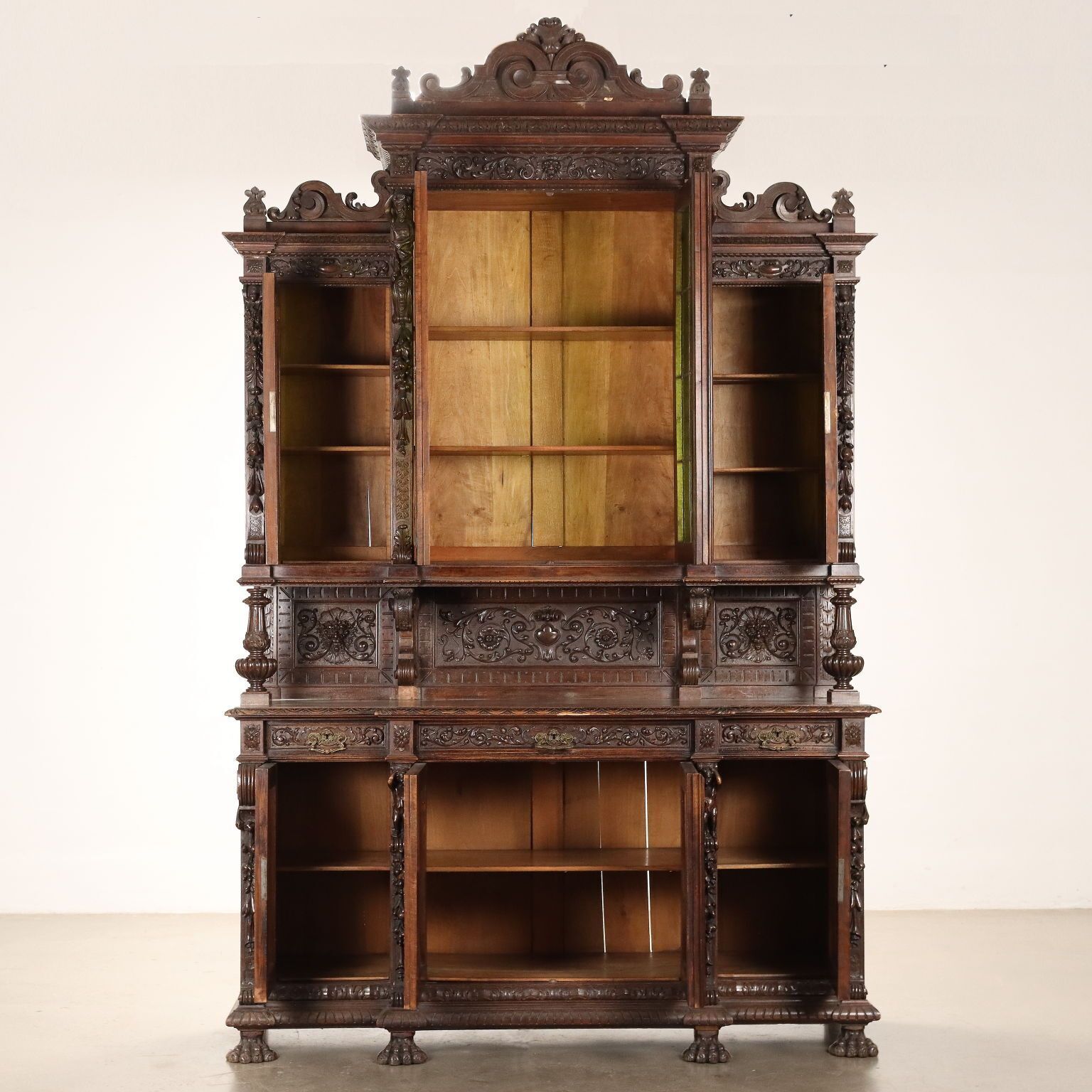 Neo Renaissance Style Cupboard Wood XIX Century photo for sale