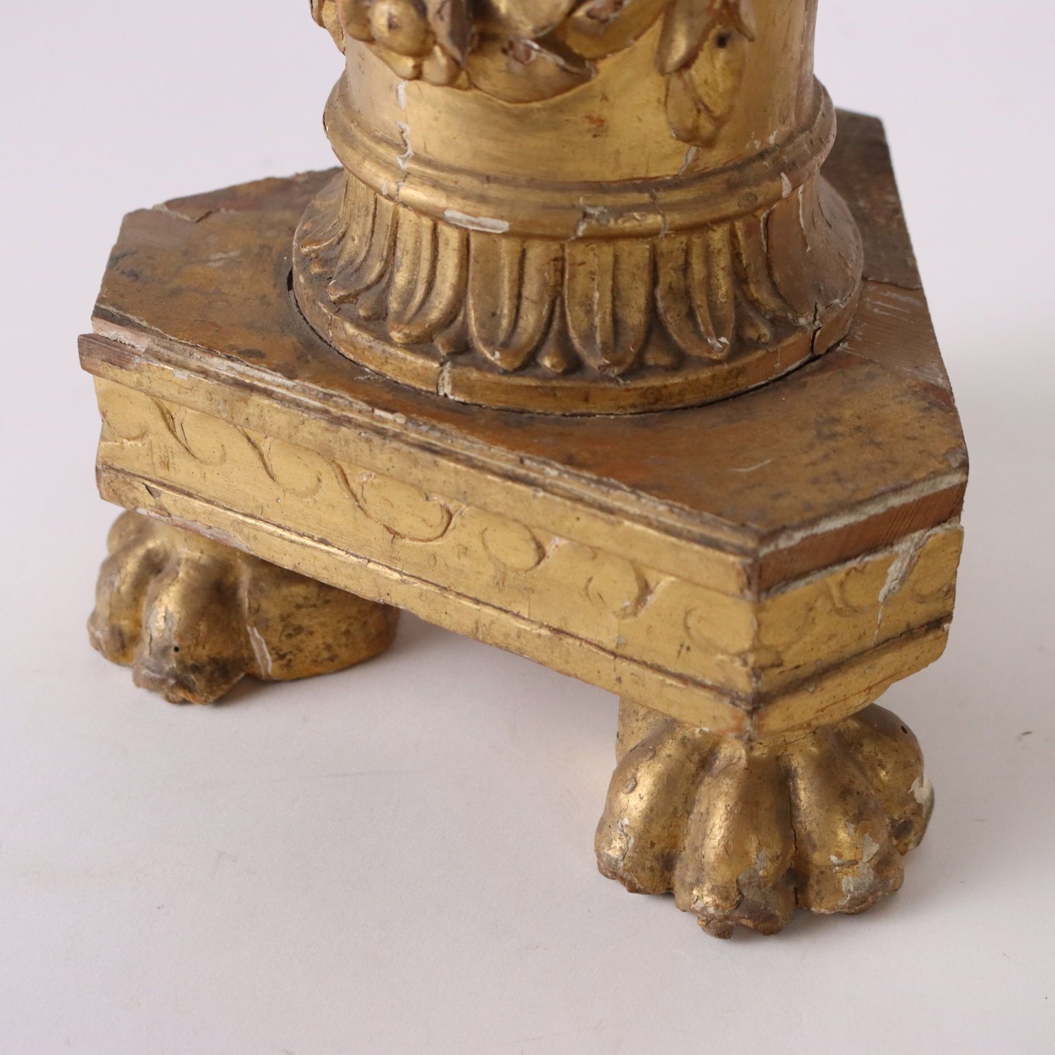 Antique Empire Candelabra Wood Europe XIX Century photo vintage