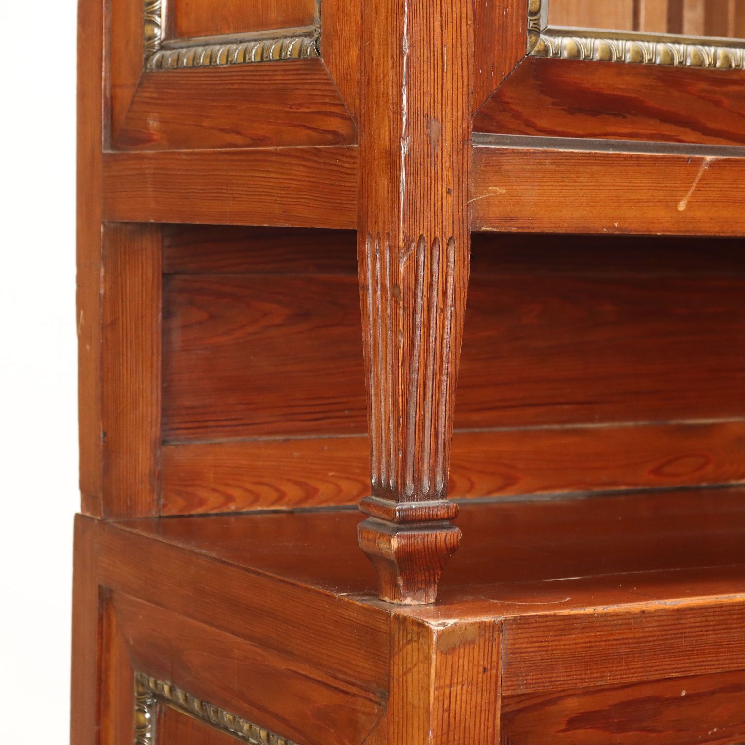 photo furniture Antique Cupboard Larch Sheeth Metal Sliding Doors Italy XX Century