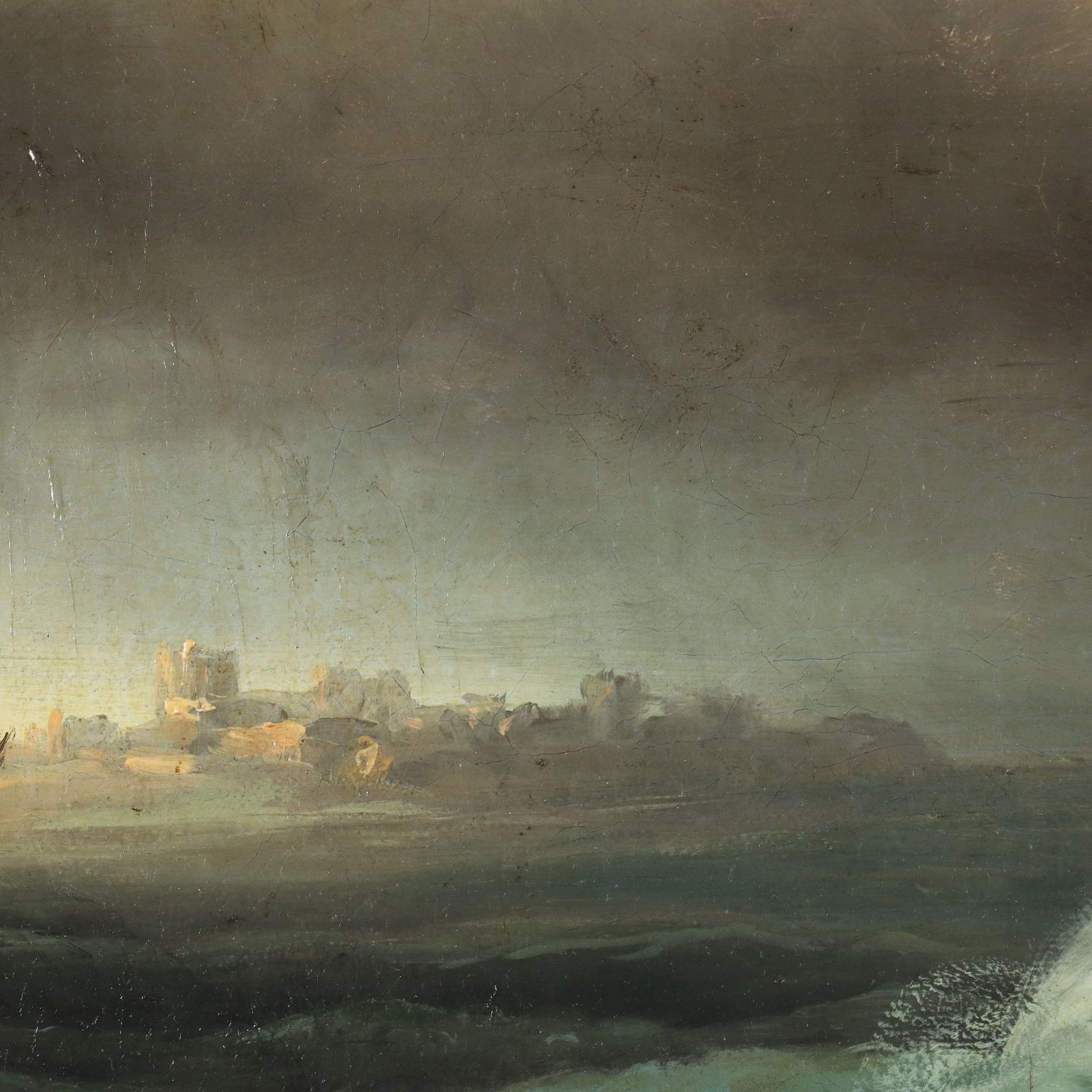 Antique Painting The Shipwreck Oil On Canvas Italy XIX Century photo buy