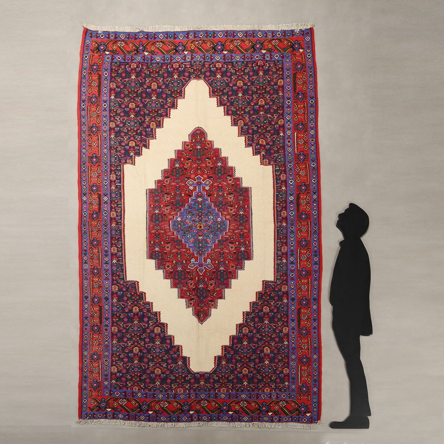 Antique Asian Carpet Cotton Thin Knot Handmade 121 X 78 In photo for sale