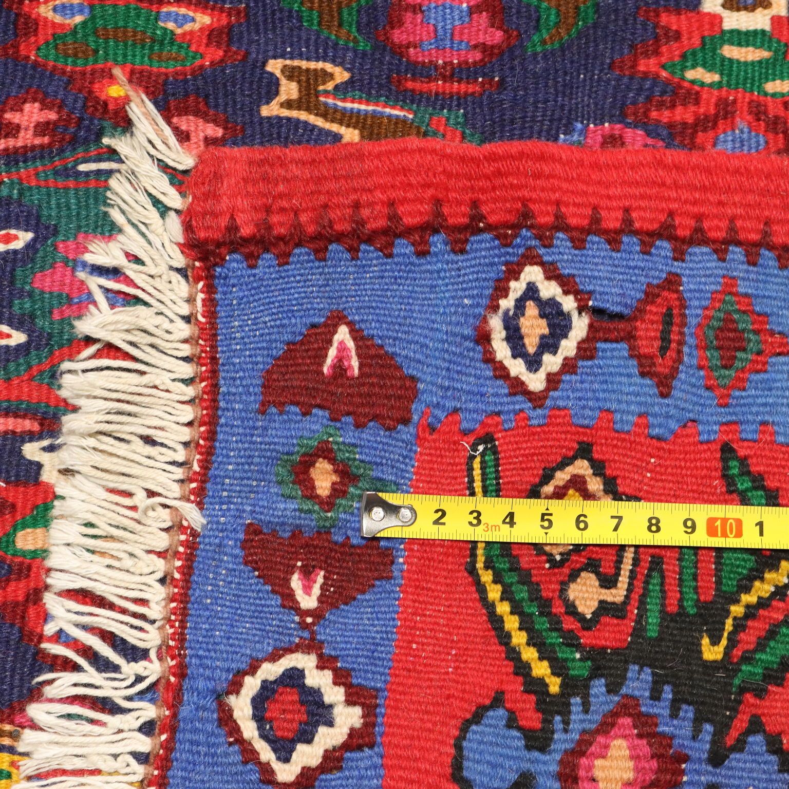 photo for sale Antique Asian Carpet Cotton Thin Knot Handmade 121 X 78 In