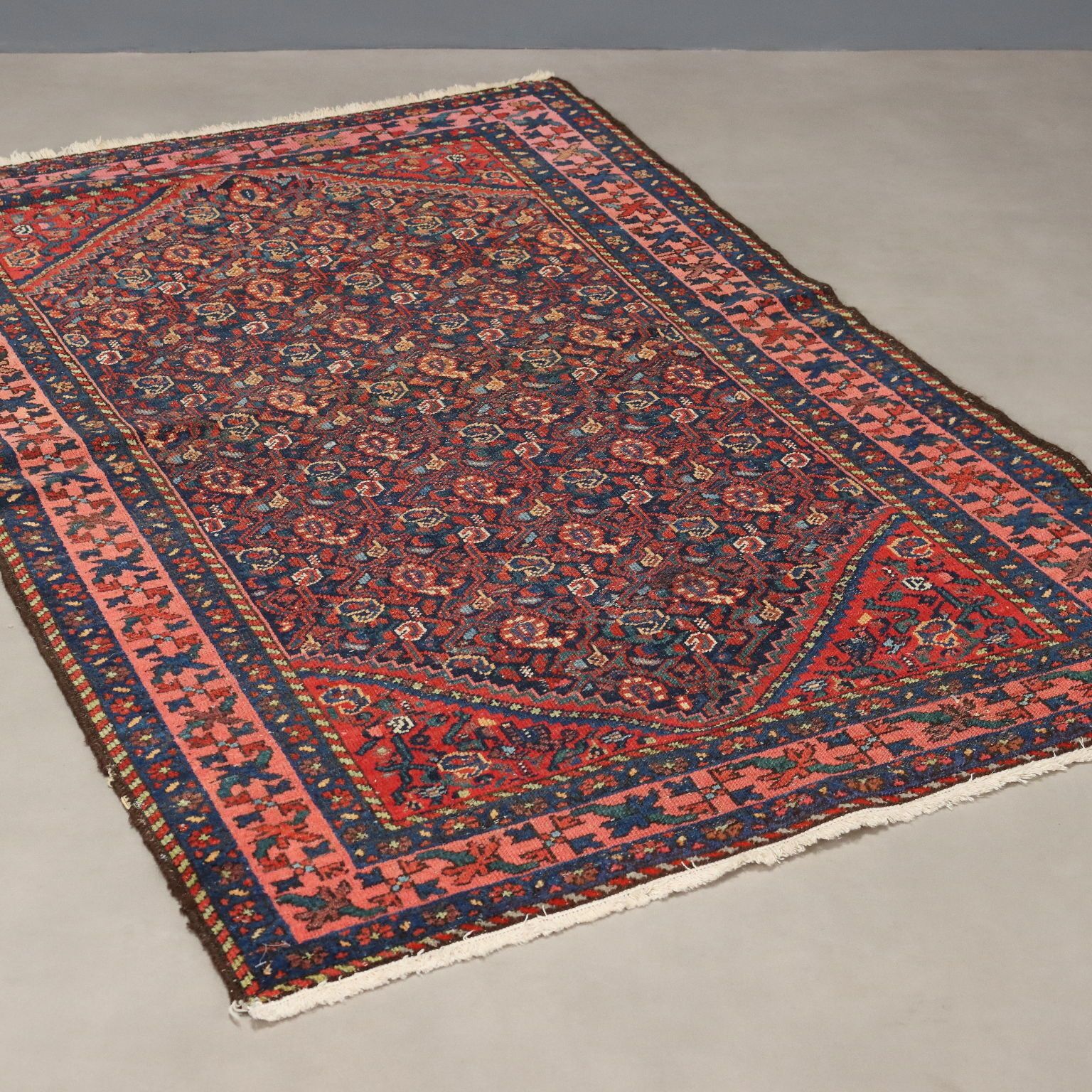 Antique Asian Carpet Cotton Wool Heavy Knot 59 X 40 In