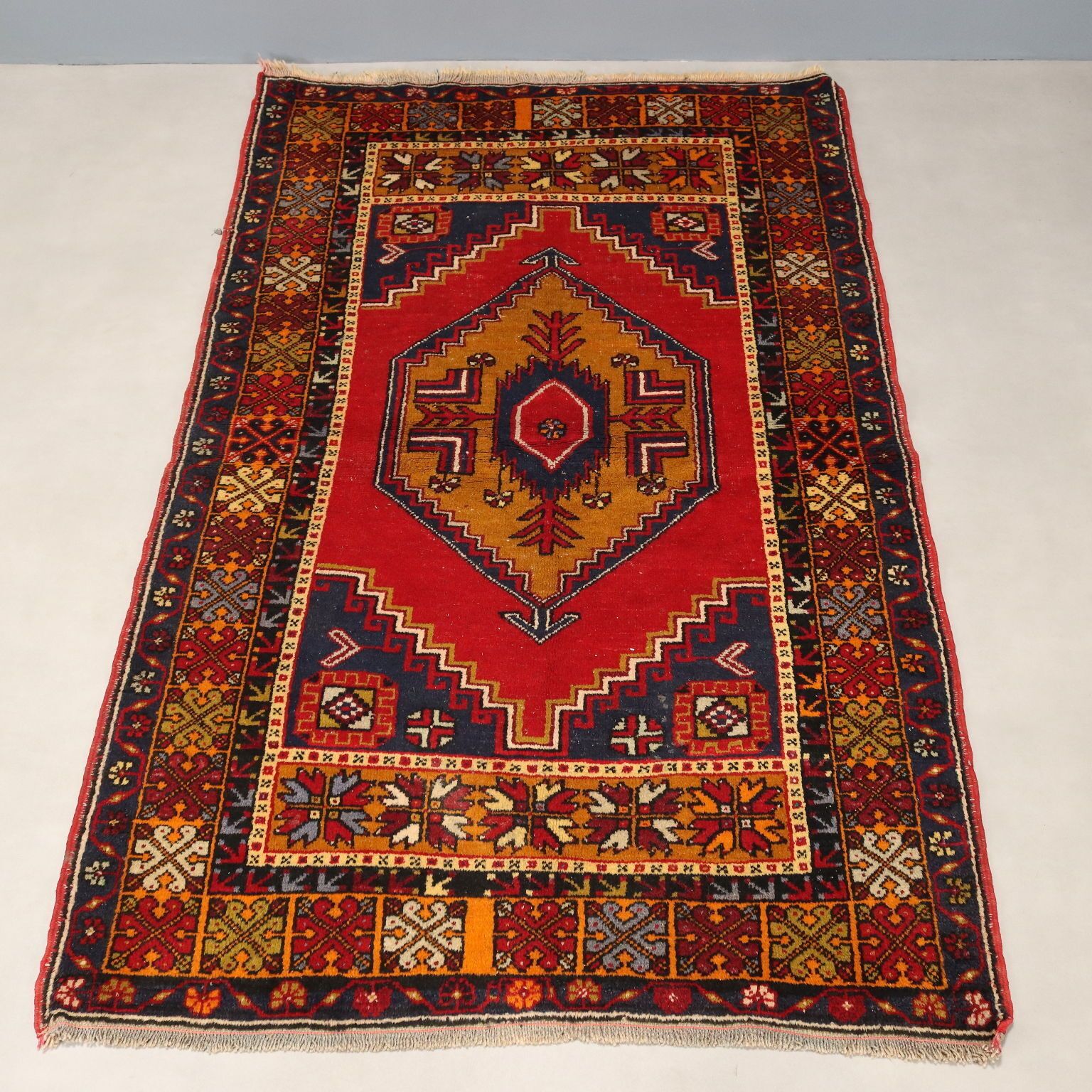 Antique Jorun Carpet Cotton Wool Thin Knot Turkey 75 X 46 In photo for sale