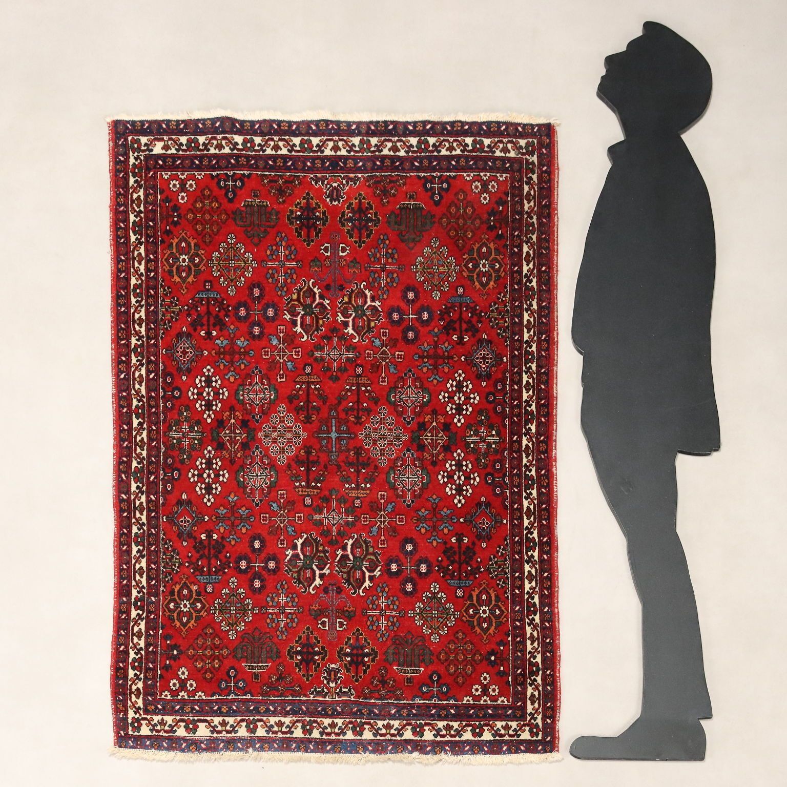 Antique Asian Carpet Cotton Wool Thin Knot 59 X 42 In photo furniture
