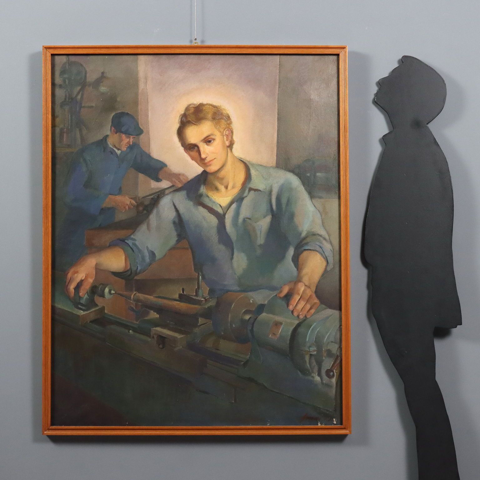 Modern Painting Signed Mario Venzo Oil On Canvas Italy 1950 photo furniture