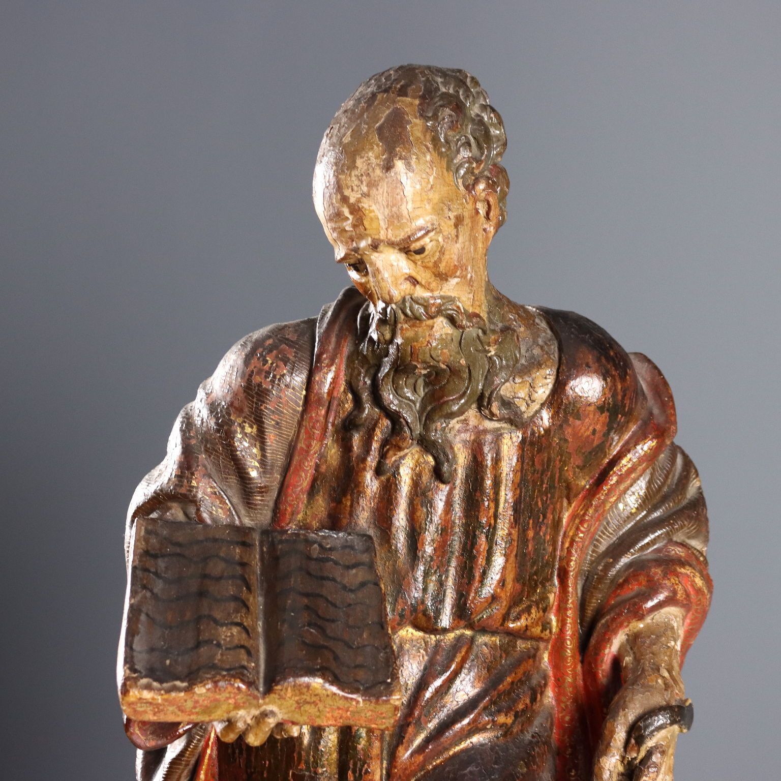 Antique Wooden Sculpture Saint Bernard Of Clairvaux XVII Century photo furniture