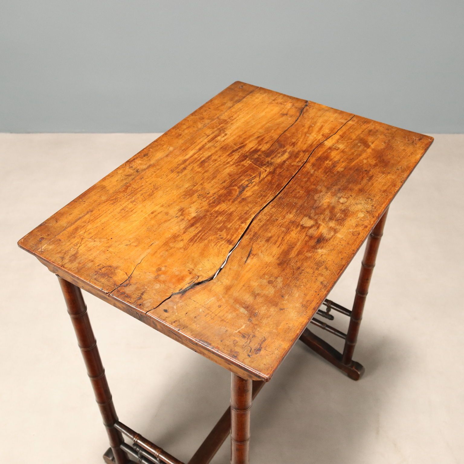 Antique Coffee Table Maple Fake Bamboo Italy XIX Century photo for sale