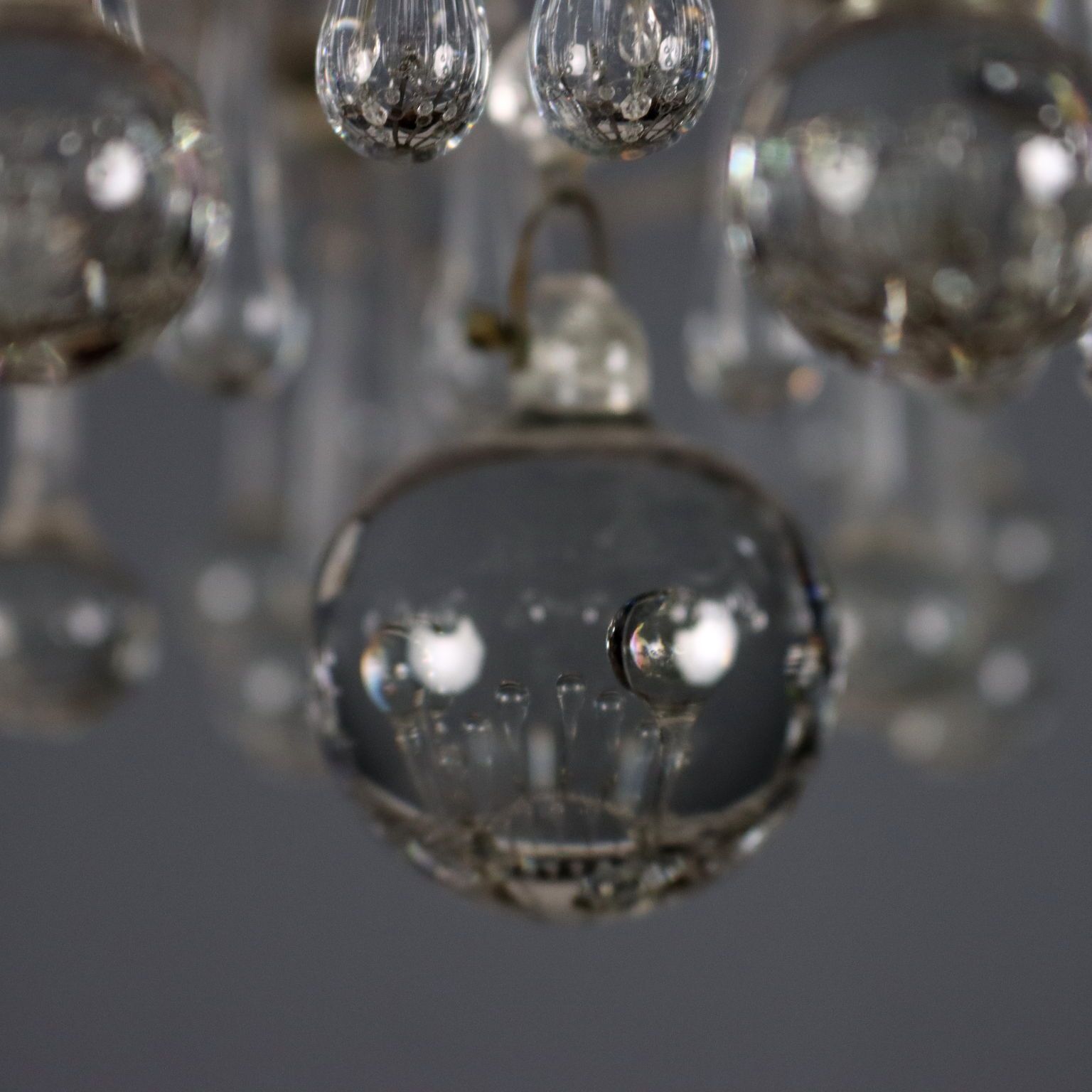 Antique Chandelier Glass Metal 6 Lights Italy XIX Century photo Lighting