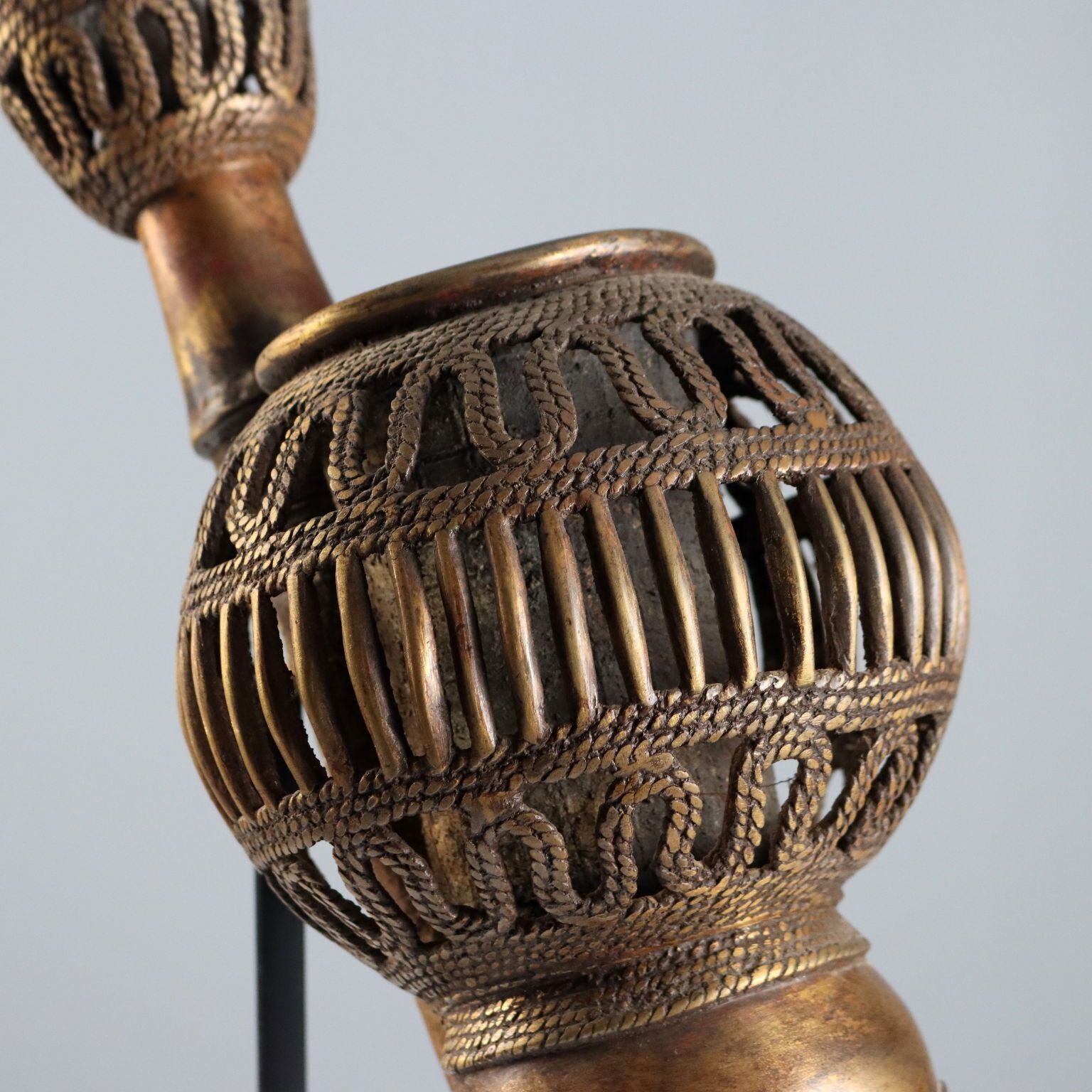 Ethnic Pipe Bronze Bamun Art Camerun Africa XX Century photo Home Decor