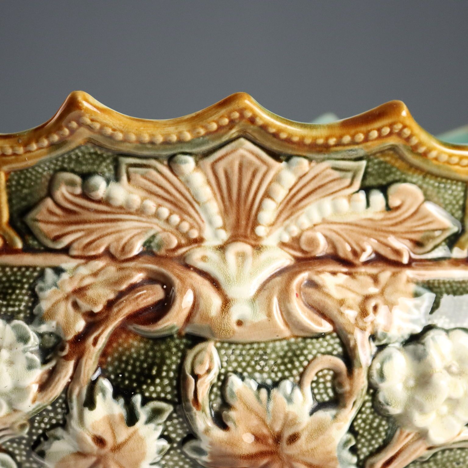 Antique Jardinière Enamelled Ceramic Europe XX Century photo Home Decor