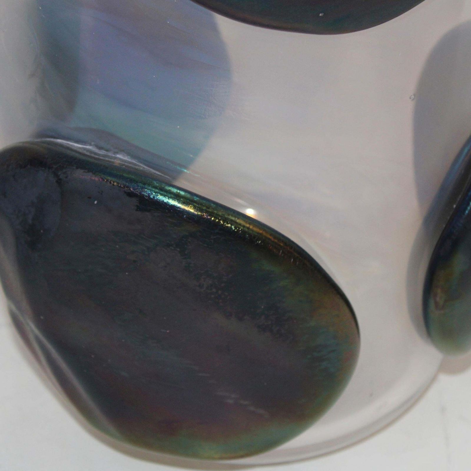 Italian Costantini Mid Century Modern Vase Made Of Clear And Black Murano Glass photo vintage