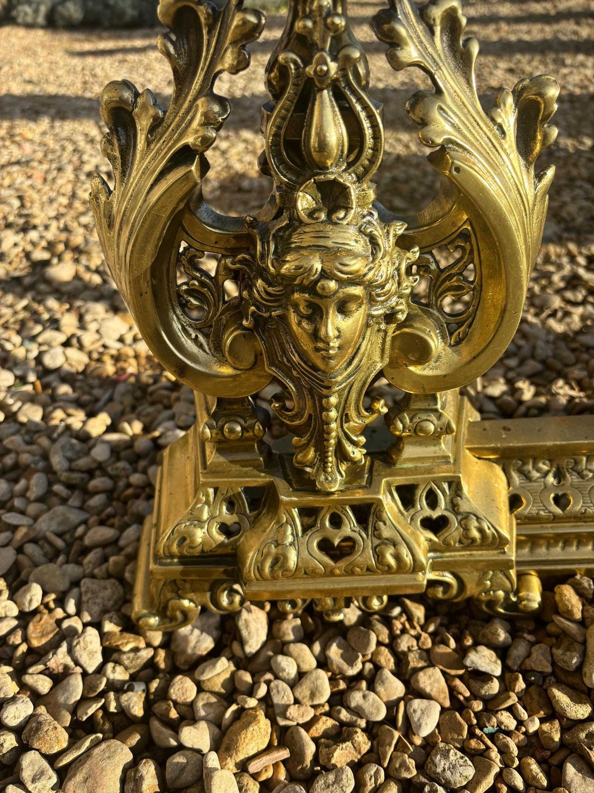 A Pair Of Quality Brass 19th Classical French Chenets On Adjustable Fender photo furniture