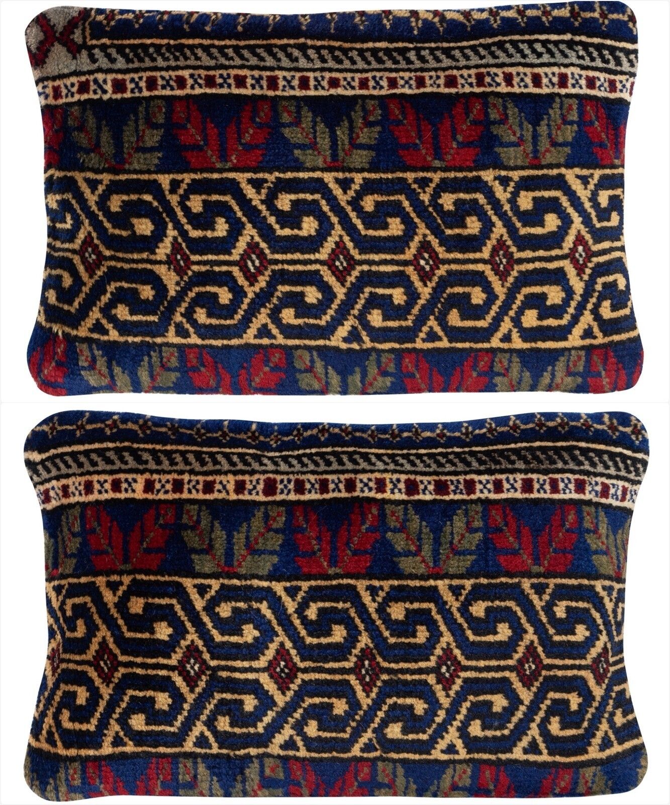 13"X20" Set Of 2   Handmade Rug Throw Pillow Covers. A Pair Of Cushion Covers