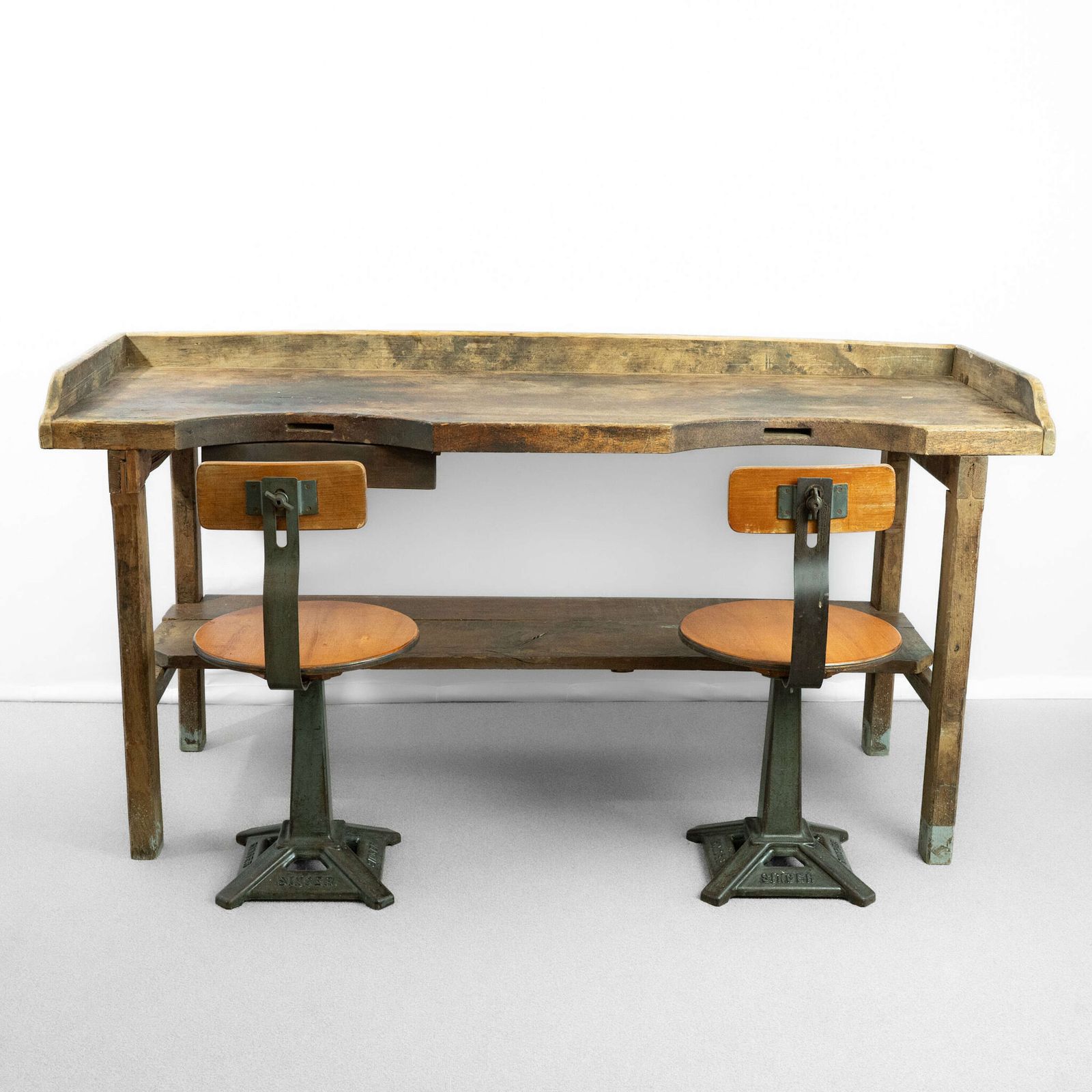 Antique Chestnut Jewellers Bench / Desk