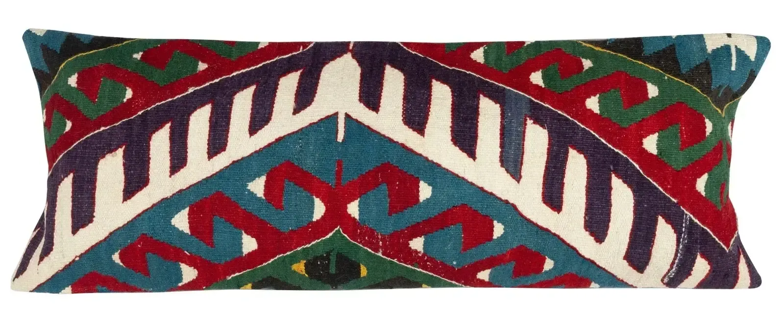 12"X35" Set Of 2   Hand Woven Kilim Cushion Covers. Vintage Lumbar Pillow Covers photo for sale