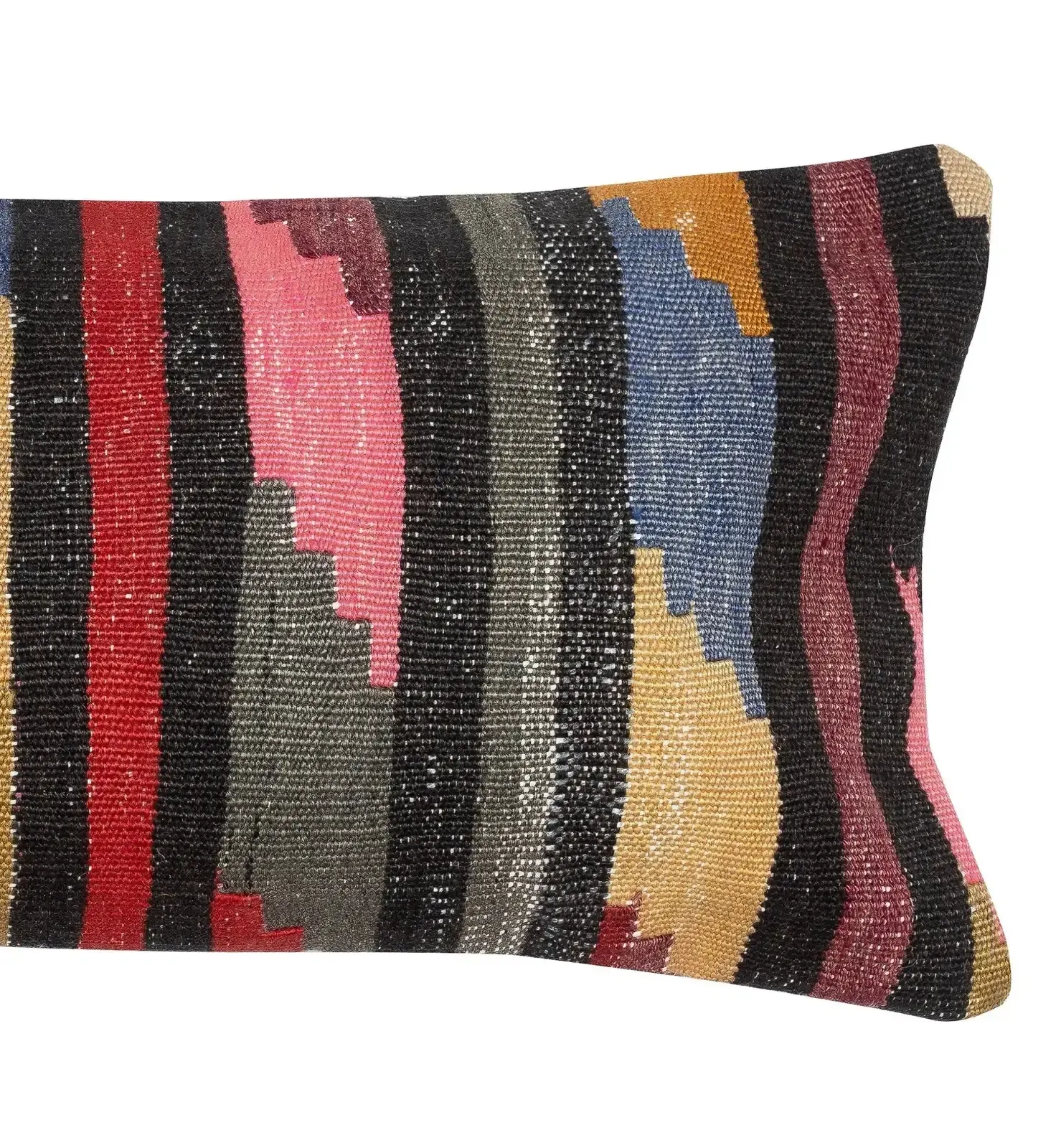 14"X28" Vintage Kilim Cushion Cover. Handwoven Turkish Lumbar Pillow Cover photo for sale