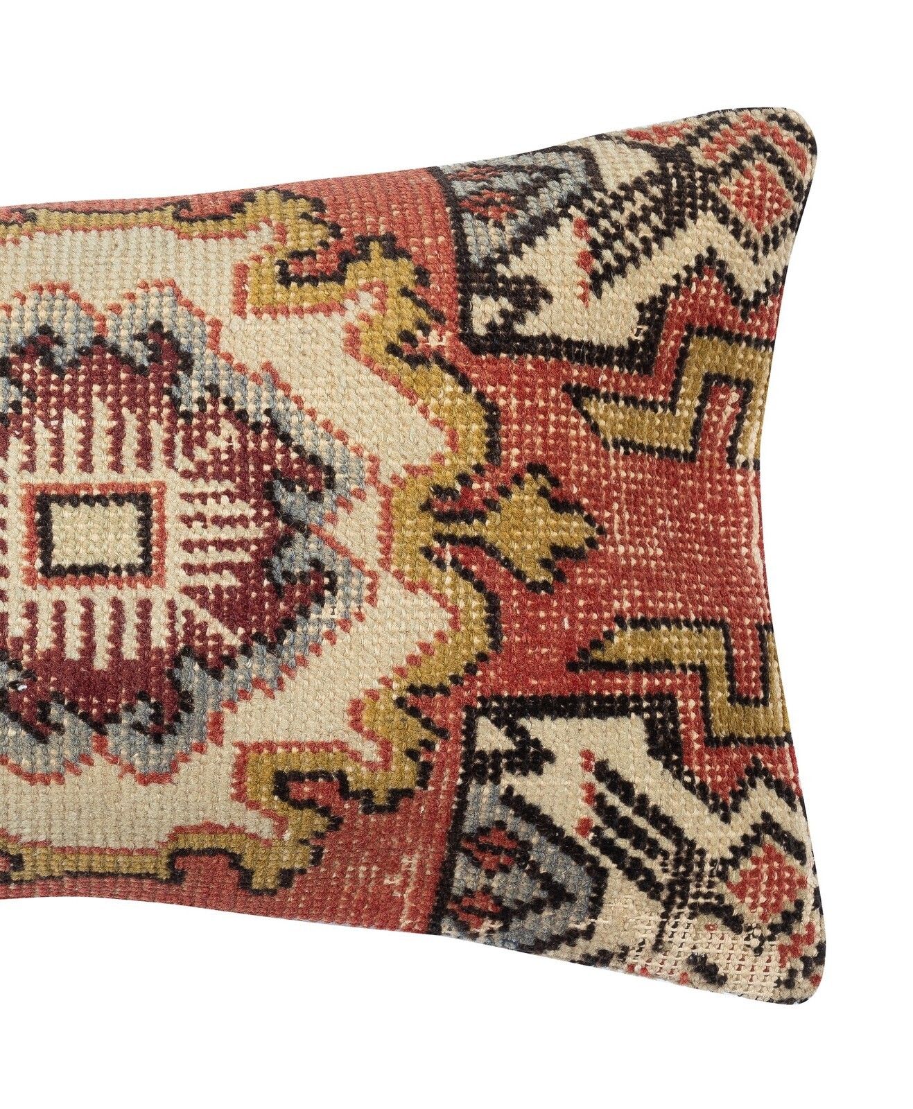 16"X28" Hand Knotted Rug Cushion Cover. Lumbar Pillow Cover. Accent Pillow Cover photo for sale