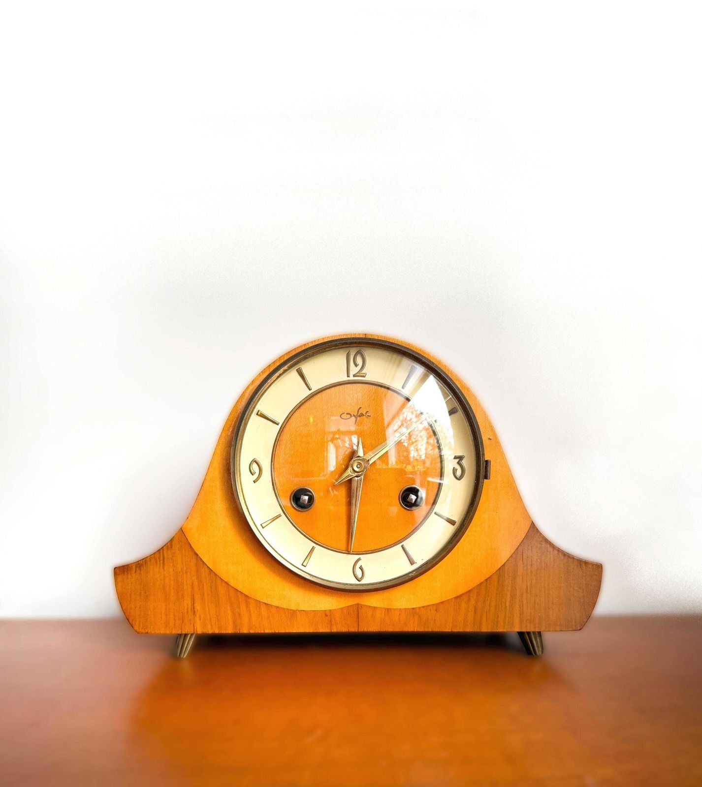 Vintage Orfac Pendulum Tafelklok / Schoorsteenklok   Dutch Design   50s   Mcm   Mid Century   Fhs
