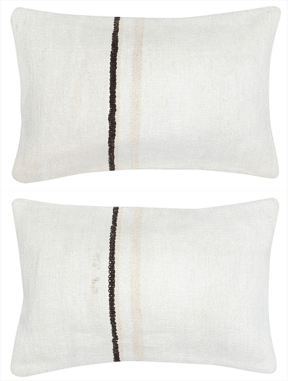 16"X24" Set Of 2   Hemp Kilim Cushion Covers. A Pair Of Lumbar Pillow Covers