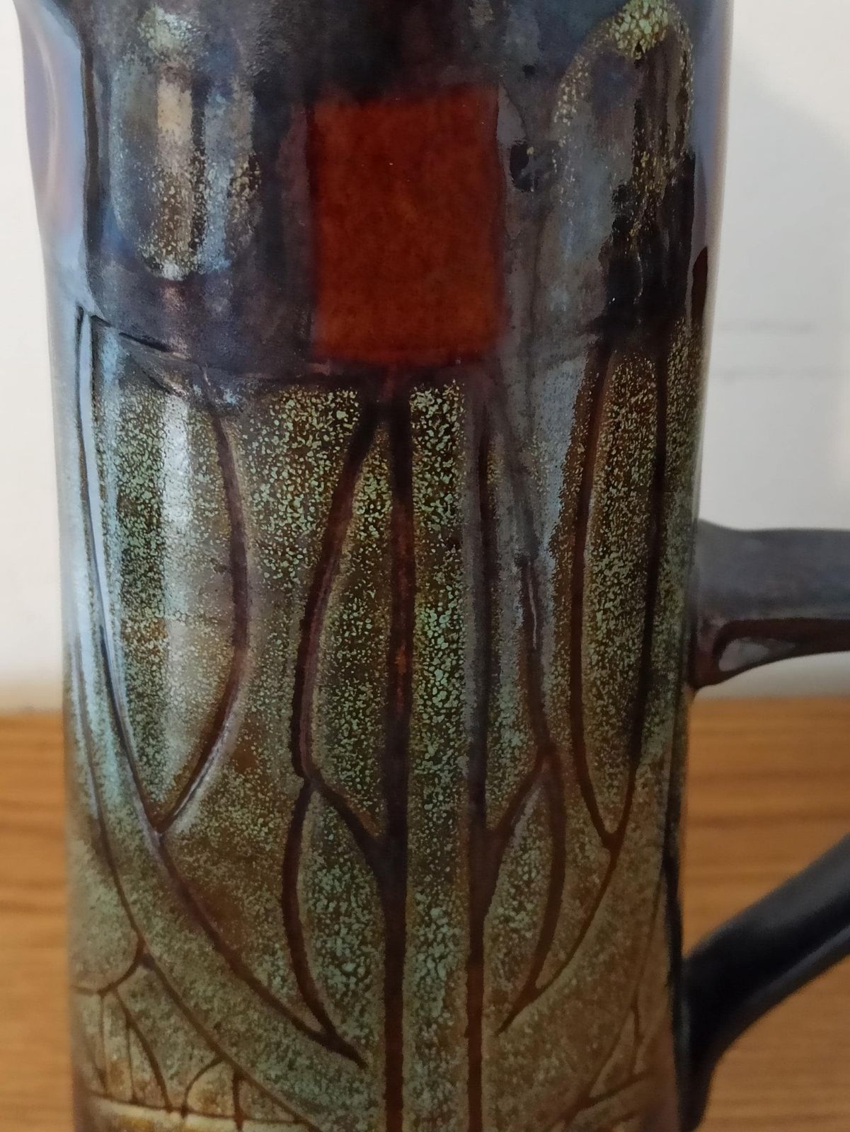 Coffee Pot And 6 Cups. Studio Pottery. Good Condition. photo vintage